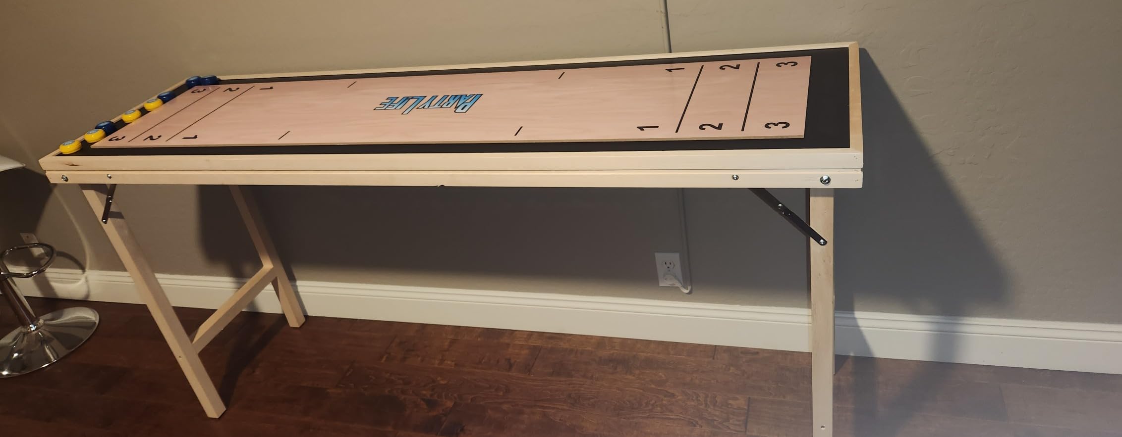 6-Foot Premium Shuffleboard Table w/Folding Legs, Pucks, and Optional LED Lights - Awesome Graphics - Choose Your Model customer photo 2
