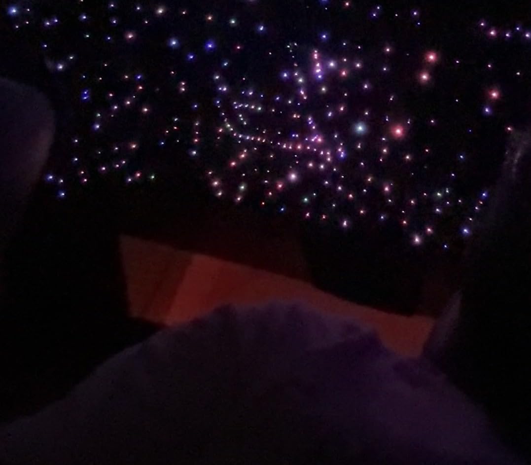 Starlight Headliner Kit 550 Piece Twinkle 0.03in*9.8ft/0.75mm*3m, 16W Starlight Headliner Music/Voice Activated Star Lights for Car, VASTFIRE RGBW Starlights for Theater Game Bed Room Ceiling customer photo 2