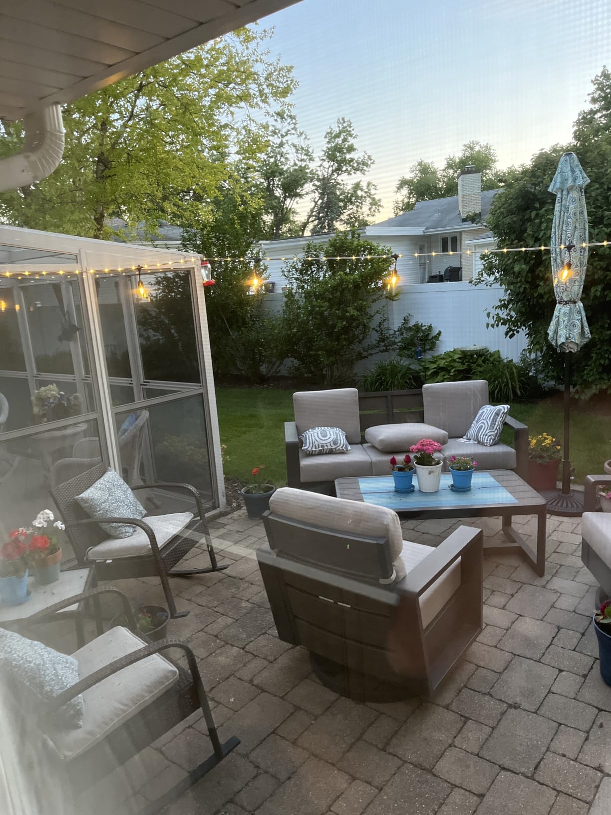 Outdoor String Lights With Lighted Tubing 48 ft, Commercial Grade String Lights with 16 (15+1spare) S14 Edison Bulbs & 144-LED Lighted Tubing, IP65 Waterproof Bistro Light for Patio, 2700K Warm White customer photo 2