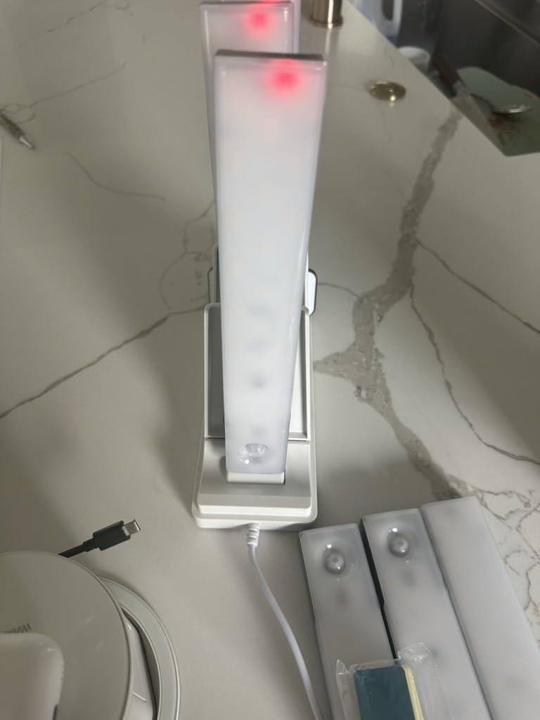 EZVALO 6-Pack Under Cabinet Lighting with Charging Station, 2000mAh Rechargeable Wireless Motion Sensor Lights, 3 Color Temps, Dimmable, Timer, Magnetic, with Remote Control for Kitchen, Closet, Stair customer photo 2