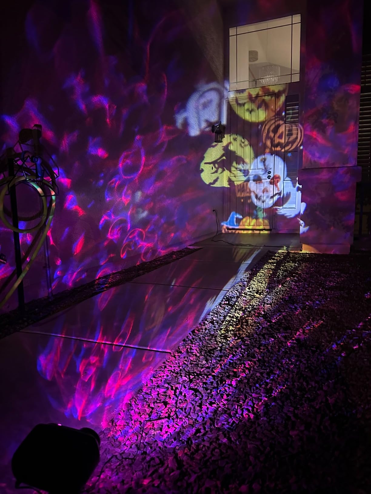 Halloween Projector Outdoor with Firefly & Ocean Wave Lights, 10 Slides | 80 HD Patterns, Waterproof Snowflake Light Projector with Timer for Christmas, Halloween, House, Yard and Holiday Displays customer photo 2