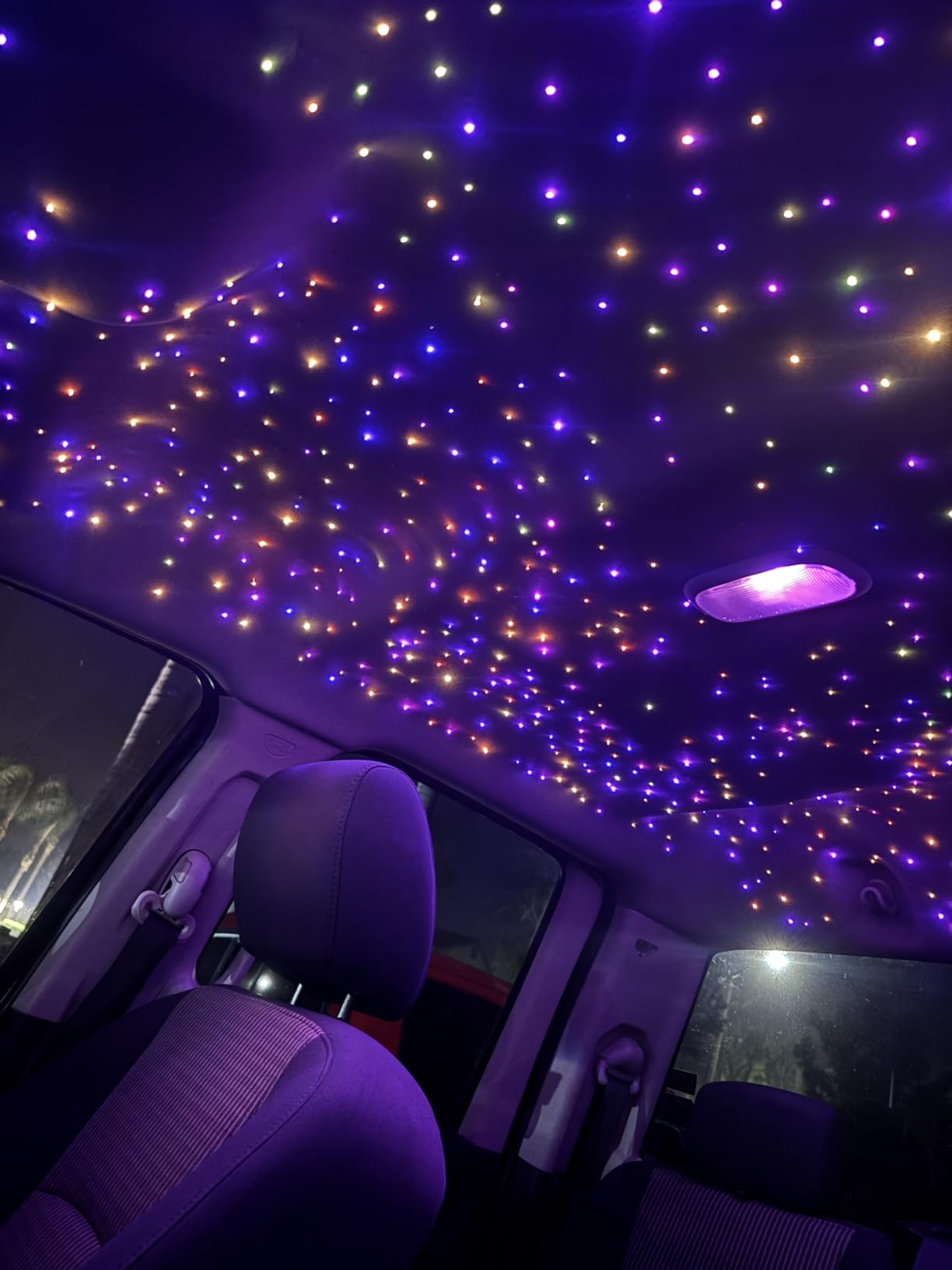 CHINLY Two-Color 1000 piece Twinkle Star Lights Starlight Headliner Kit, APP RGBW Fiber Optic Lights starlights Headliner kit,20W 13.1ft Star Lights for Ceiling roof Home Theater customer photo 1