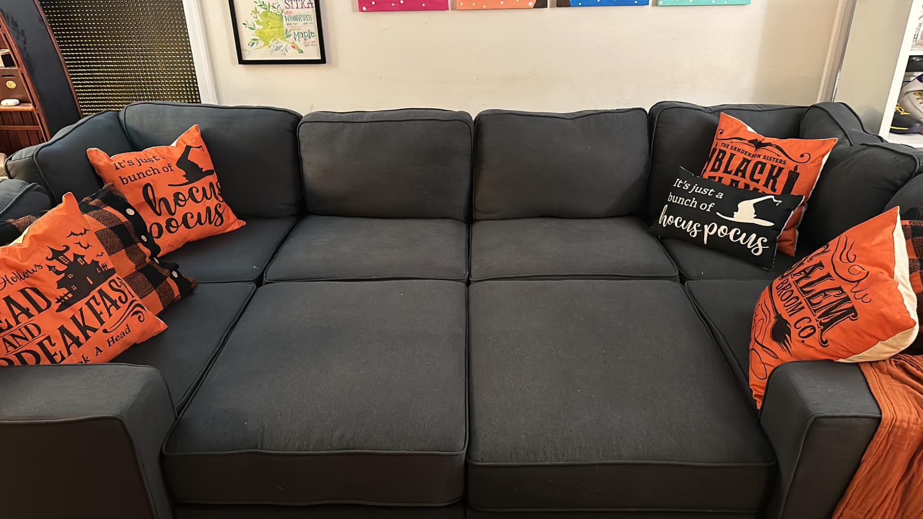 Legend Vansen Oversized Modular Sectional Sofa,U/L-Shaped Reversible Couch with Ottoman,Deep Seat Plush Polyester Sofa for Living Room,8-Seater,Dark Grey customer photo 1
