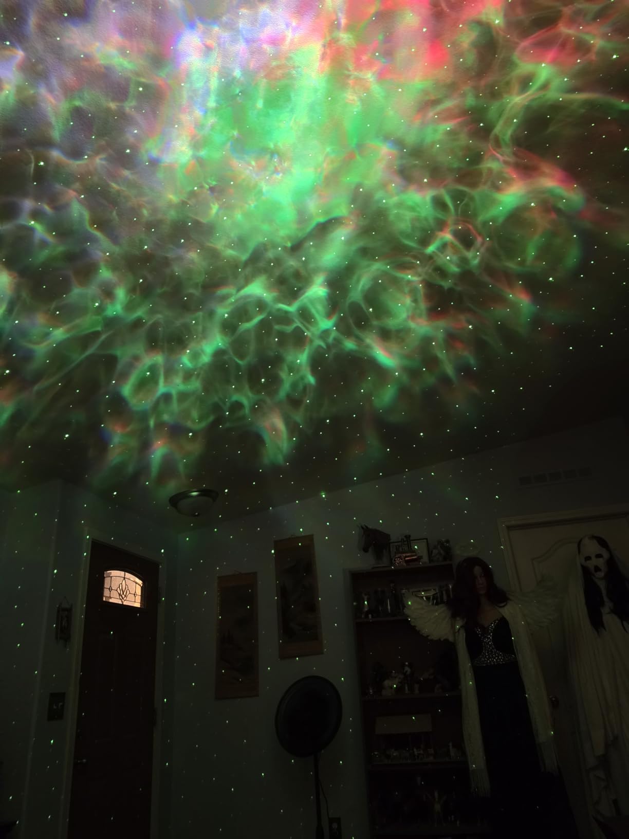 One Fire Galaxy Projector, 15 Colors, Gifts for Girls & Women & Boys, White Noise | Birthday, 7 Brightness, Green Star, 4 Speed, Bluetooth, Remote, Timer, Teen Bedroom Decor, Relax, Party, Led Lights, Lava Lamp customer photo 1