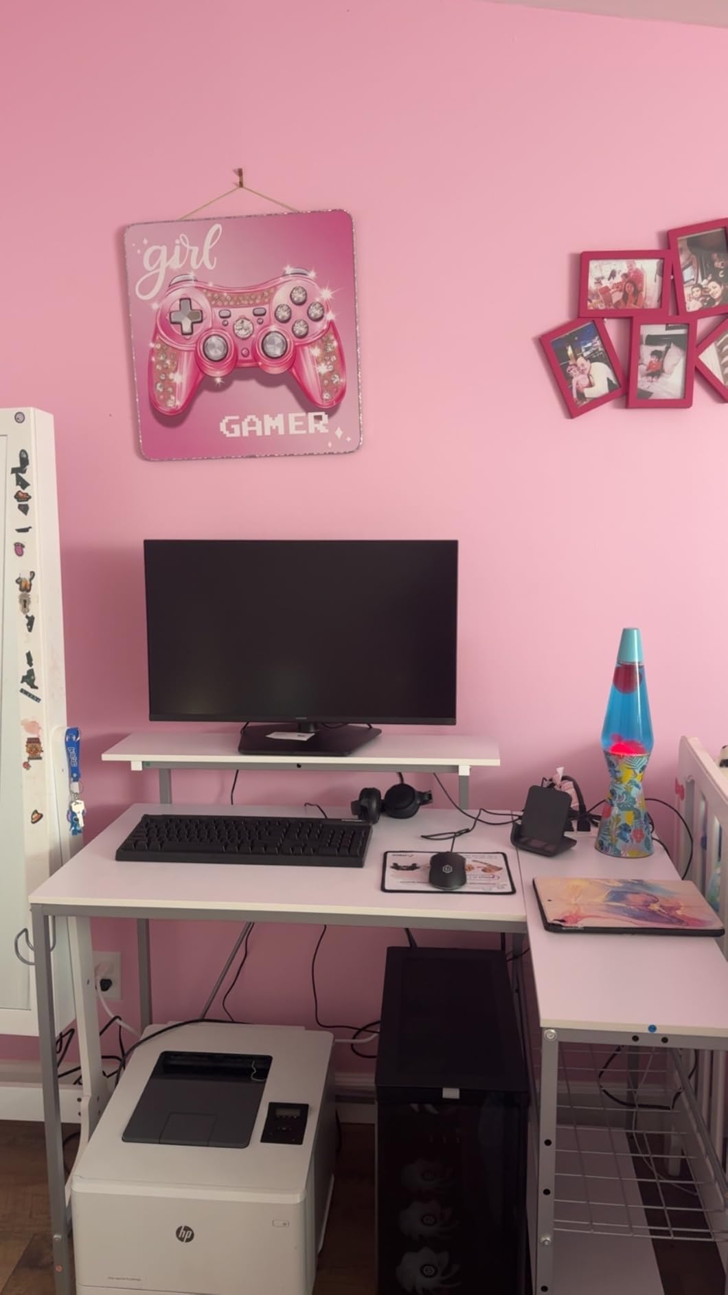 Bestier 42-Inch L-Shaped Computer Desk with Charging & LED, Black | Charging 2AC+USB+Type-C, RGB LED Strip, Reversible Shelves, Monitor Stand, Headphone Hook, Cable Mgmt, Small Space customer photo 2