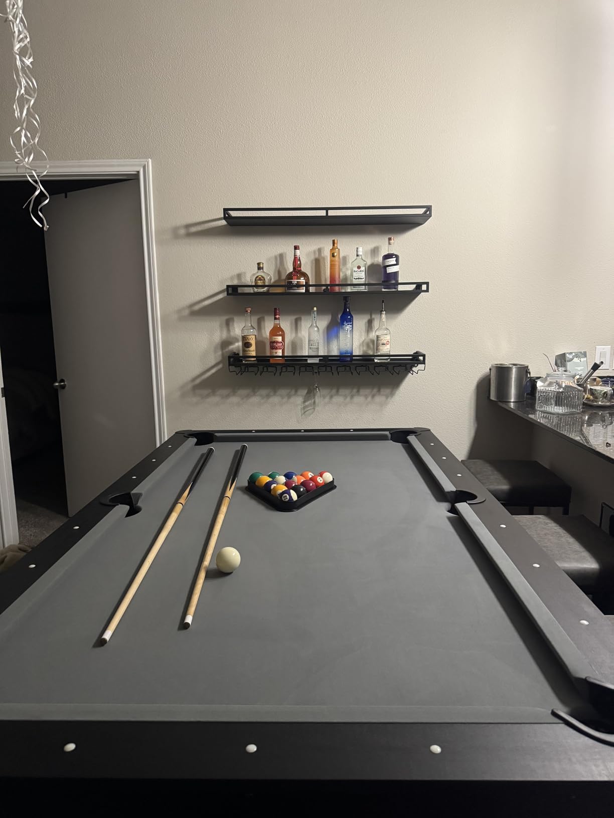 GoSports 7 and 8 ft Pool Tables with Wood Finish - Gray, Black, or Green Felt - Billiards Game Room Table for Adults & Family - Accessories Not Included customer photo 2