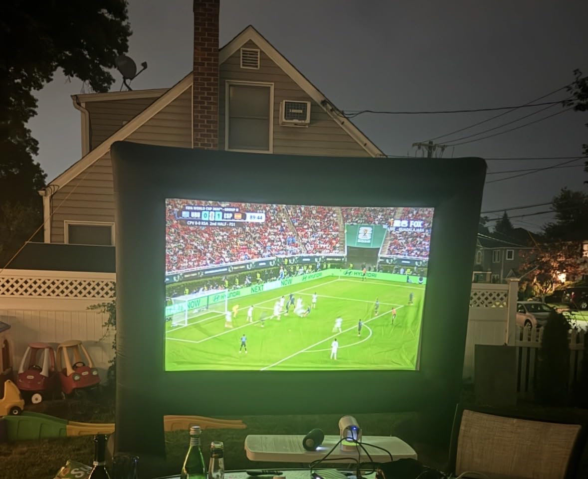 Estgora 24FT Inflatable Movie Screen, Inflatable Projector Screen for Outside, Blow Up Projector Screen with Air Blower, Front & Rear Projection Screens for Outdoor Movie Night Backyard Pool Party Fun customer photo 1