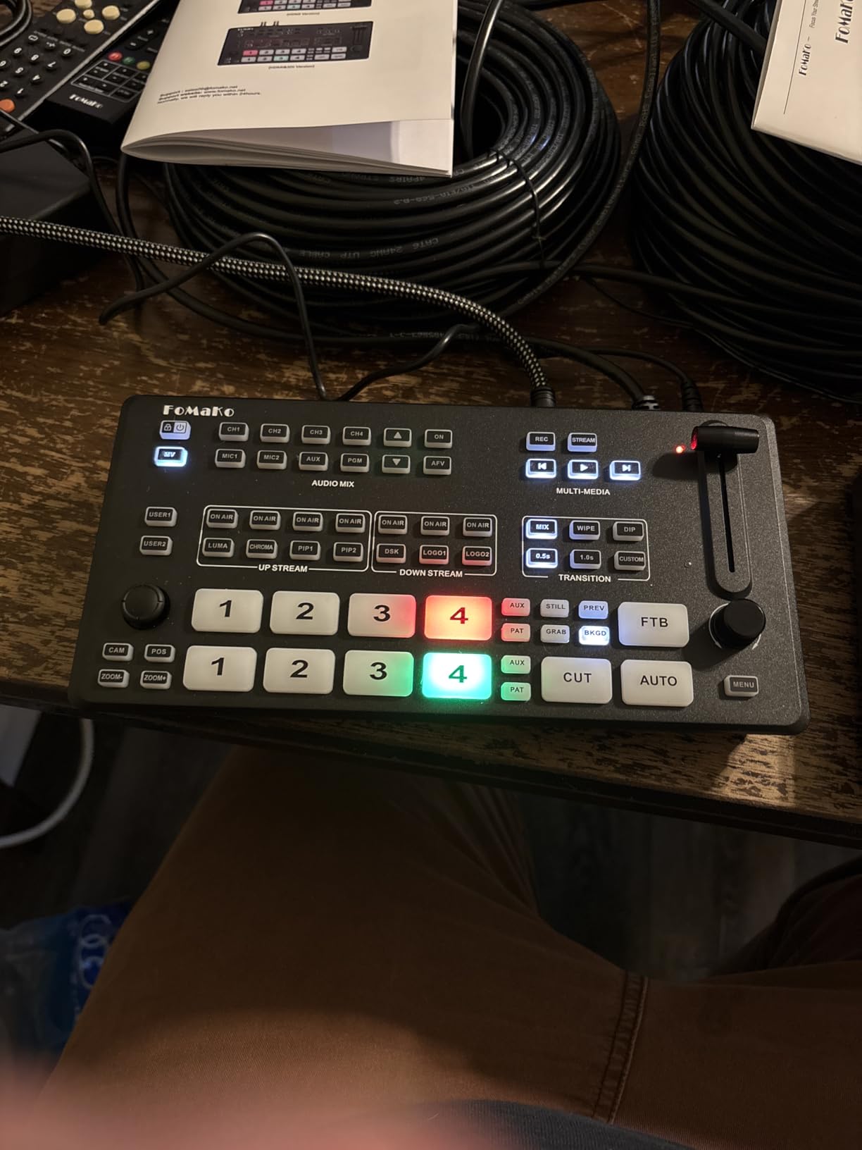 4K HDMI Video Mixer Switcher, 5-Channel Live Streaming Switcher, 4K 60FPS Input, 1080p 60FPS Output, Support PTZ Controller, HDMI Video Switcher, NDI Upgradeable, M1 customer photo 1