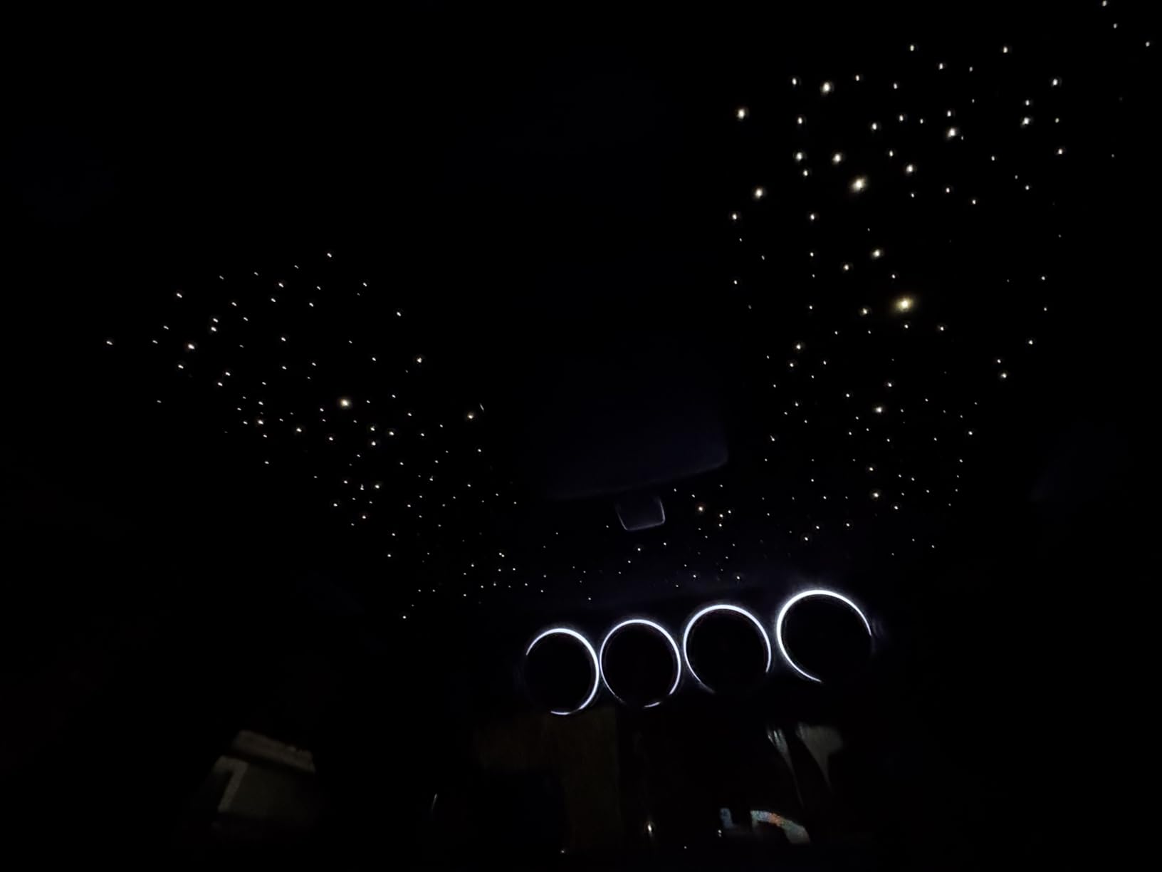 Meteor Twinkle Headliner Star Light Kit, 550pcs*0.03in*9.8ft Ceiling Fiber Optic Lights with 100pcs Shooting Star Light Effect Music Mode RGBW Sound Activated for Car Roof Home Ceiling customer photo 2