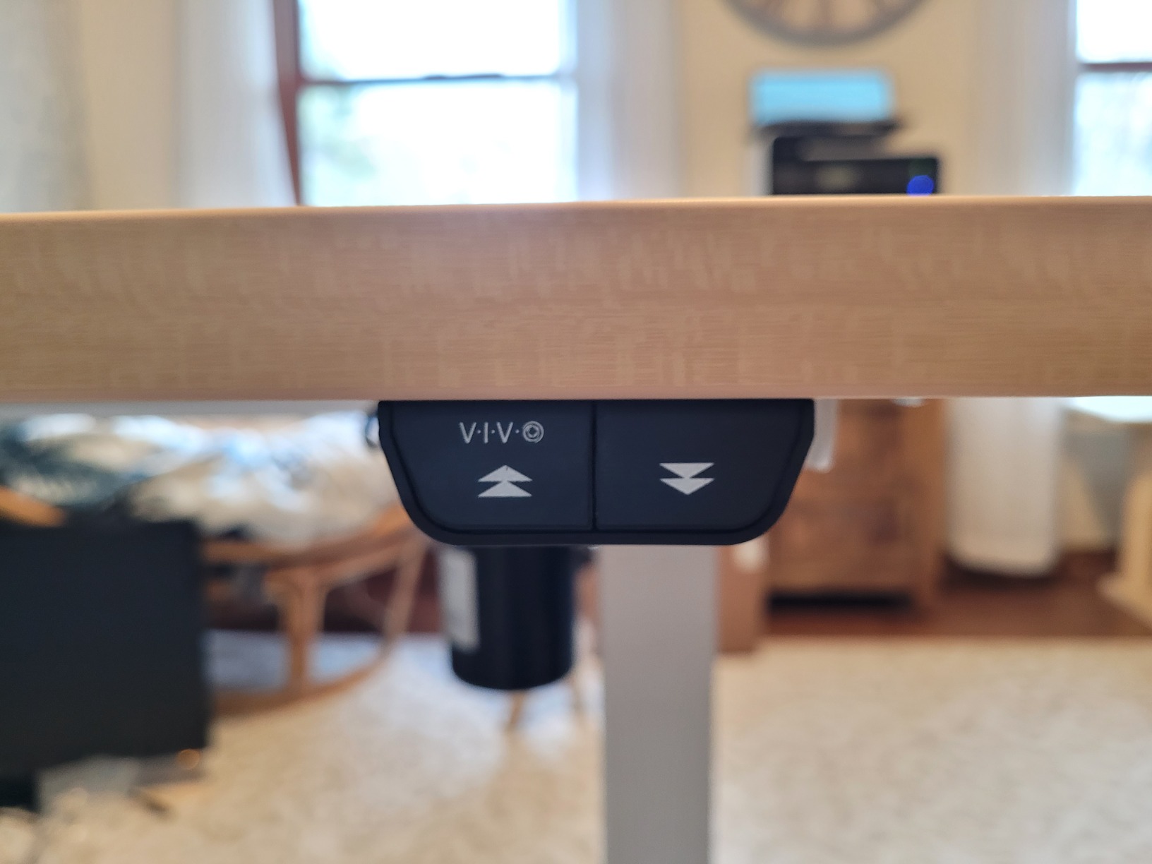 VIVO Black 60 x 30 in Standing Desk, DESK-KIT-0B6B | Electric, Holds 154 lbs, Sit Stand, Height Adjustable, Extra Deep Table Top, Home Office, Up Down Controller, Black Frame customer photo 2