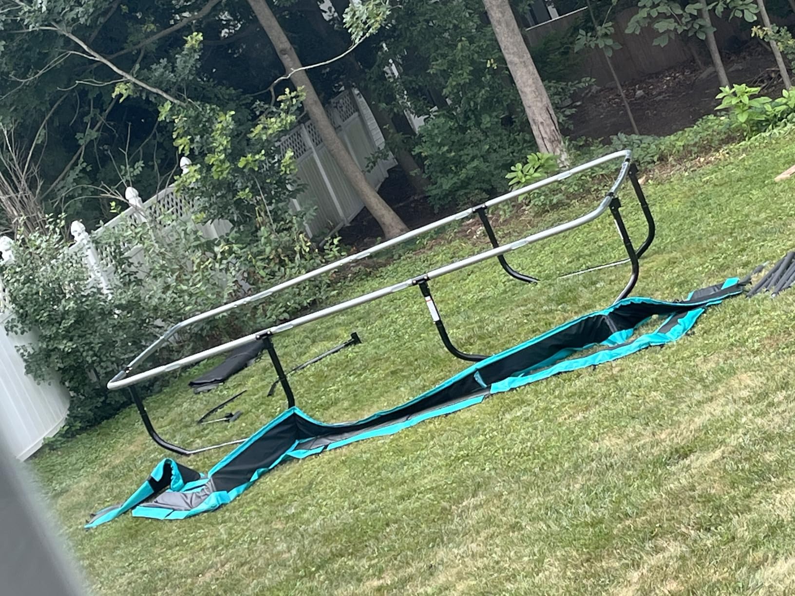 SKYWALKER TRAMPOLINES 12 FT 15 FT Round Trampoline with Safety Enclosure Net, 9 x 15 FT Rectangle Outdoor Trampoline, Recreational Trampoline for Kids customer photo 1