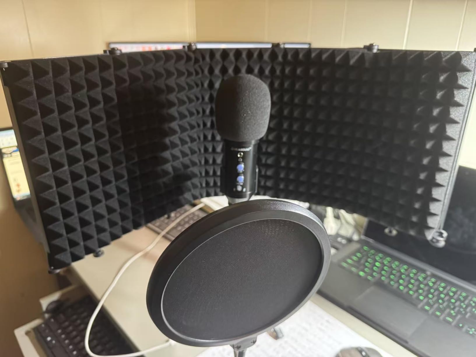 Upgraded Studio Recording Microphone with Isolation Shield & Pop Filter - Music Condenser Mic for Podcasting, Singing, Home Studio customer photo 1