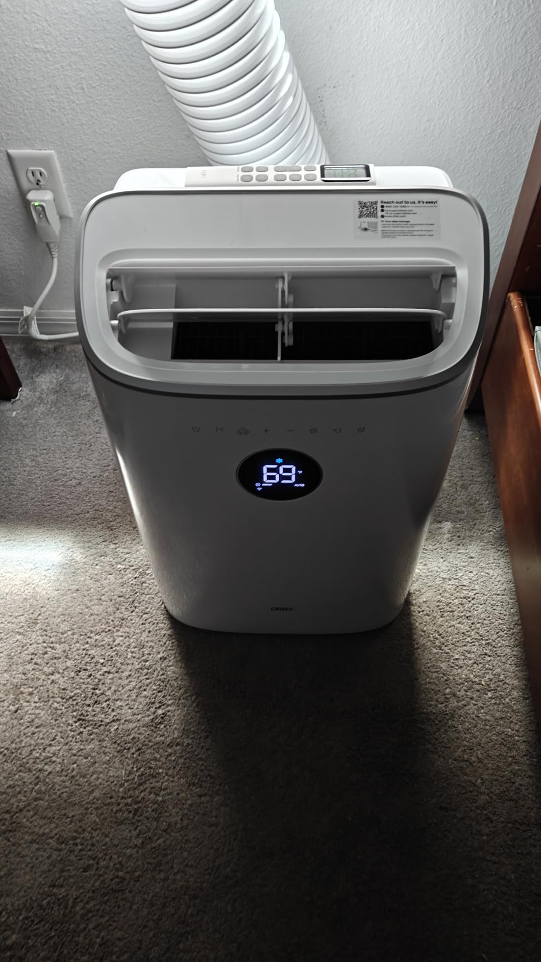 DREO Portable Air Conditioner 318S, 8000 BTU ASHRAE (5000 BTU DOE) Smart AC Unit for Bedroom with Drainage-free Cooling, Fan&Dehumidifier 3 in 1, APP/Voice/Remote, Quiet Standing AC for Room Indoors customer photo 1