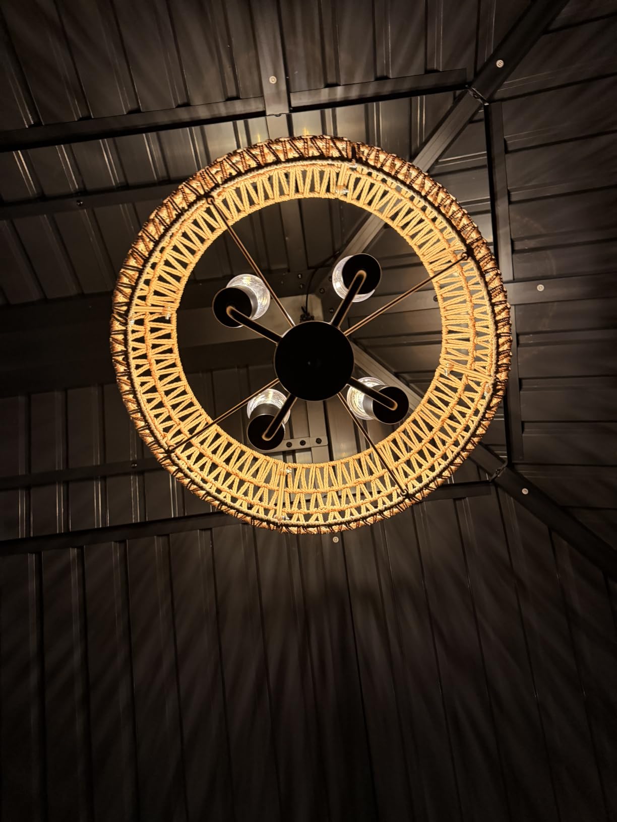 Outdoor Solar Chandelier, 4-Light 19