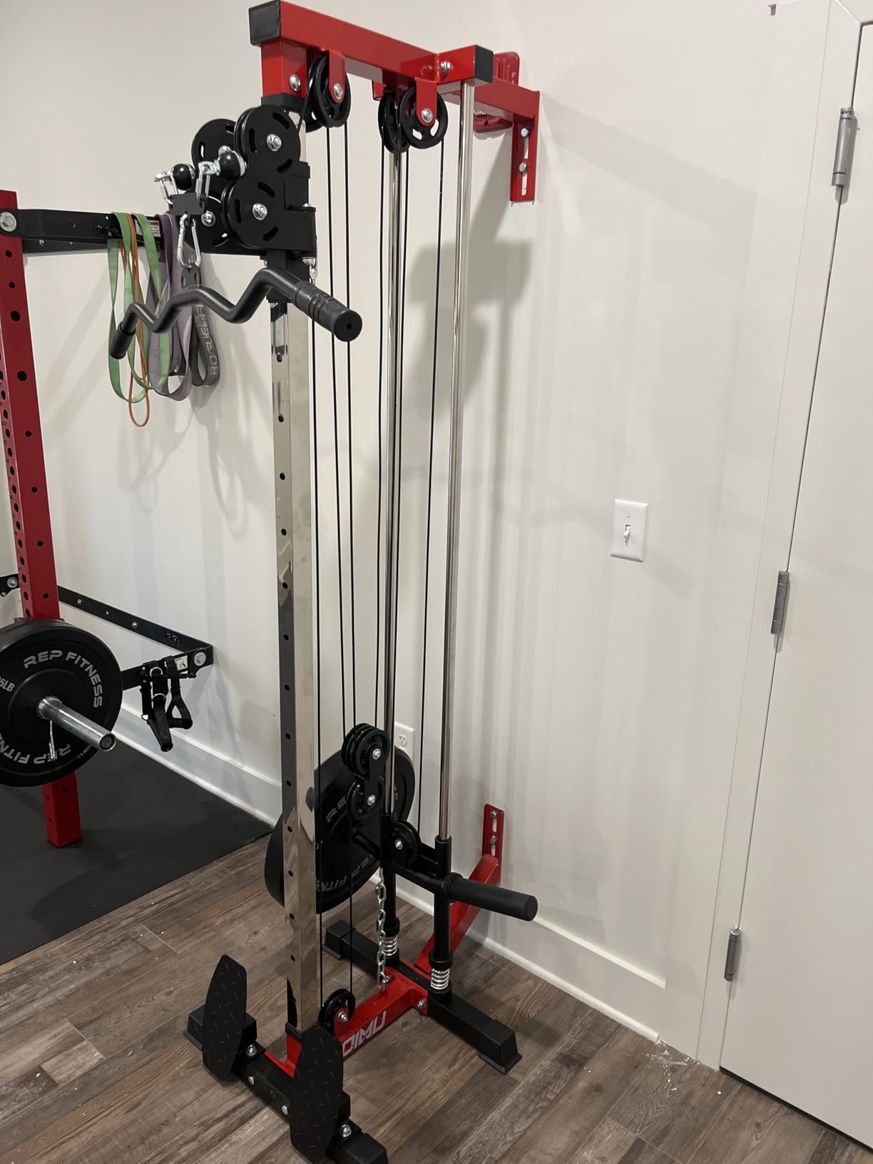 Wall Mount Cable Station, WM1 Cable Crossover Machine with 17 Positions, High and Low Cable Crossover Machine with Removable Footplate for Garage Home Gym customer photo 1