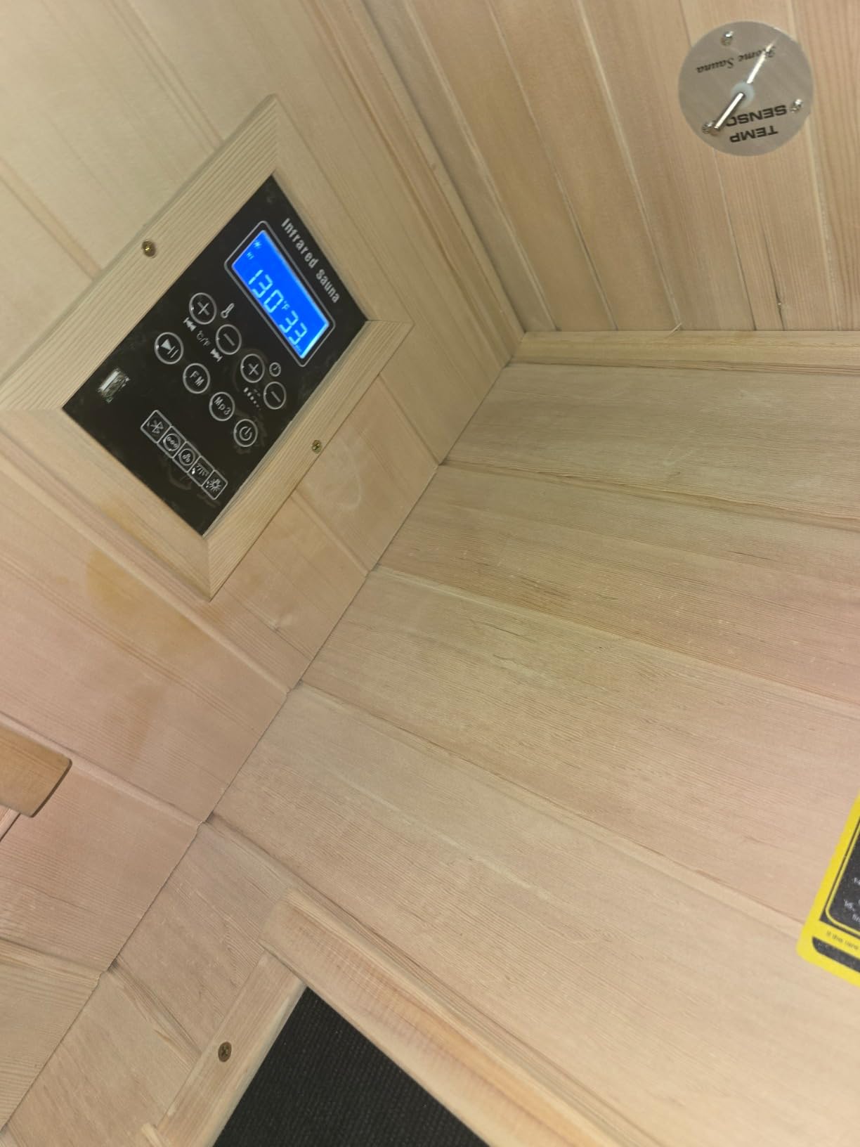 2-Person Infrared Sauna, Indoor Home Sauna Room Hemlock Wood Sauna Low EMF Far Infrared Heating with Tempered Glass Door Bluetooth Speakers, Chromotherapy Lights for Family (110V, 1850W) customer photo 1