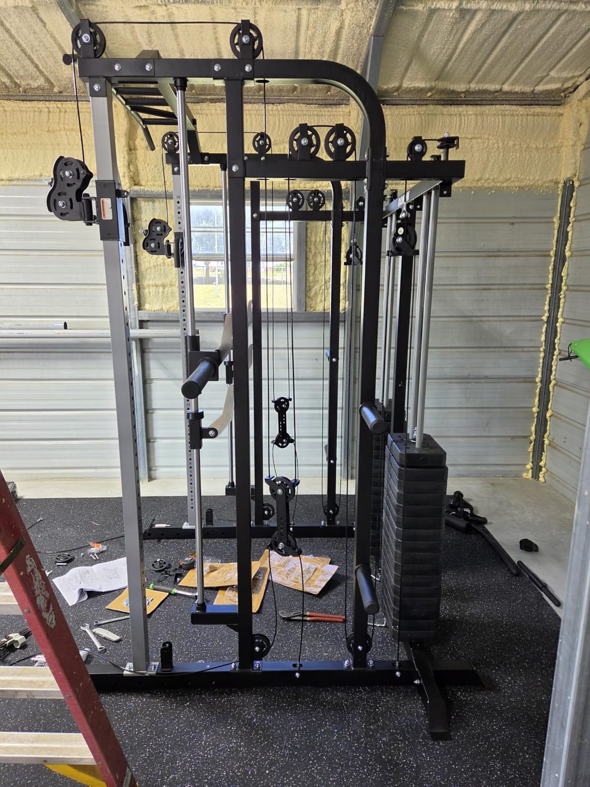 Smith Machine with Weight Stacks Home Gym System with Cable Crossover LAT Pulldown Low Rower All-In-One Functional Trainer customer photo 1