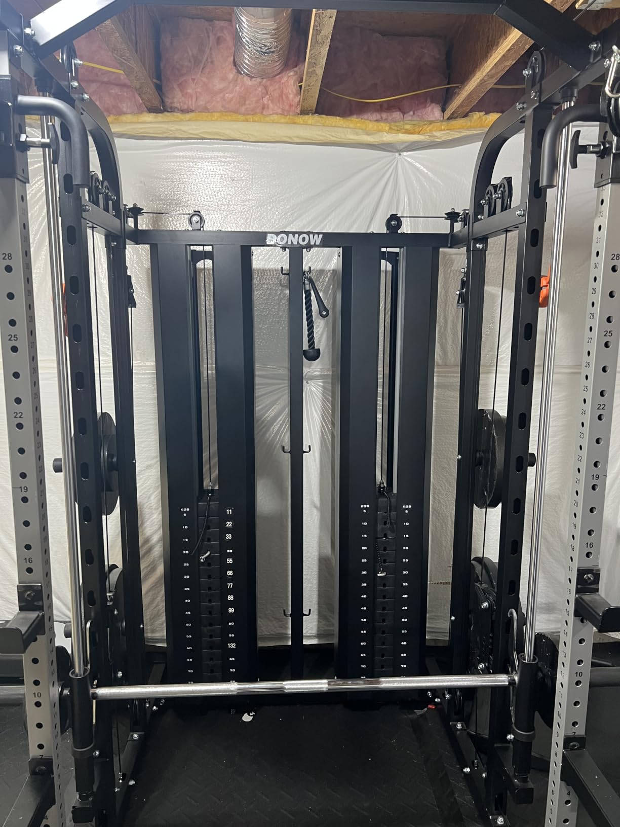 Smith Machine with Weight Stacks Home Gym System with Cable Crossover LAT Pulldown Low Rower All-In-One Functional Trainer customer photo 2