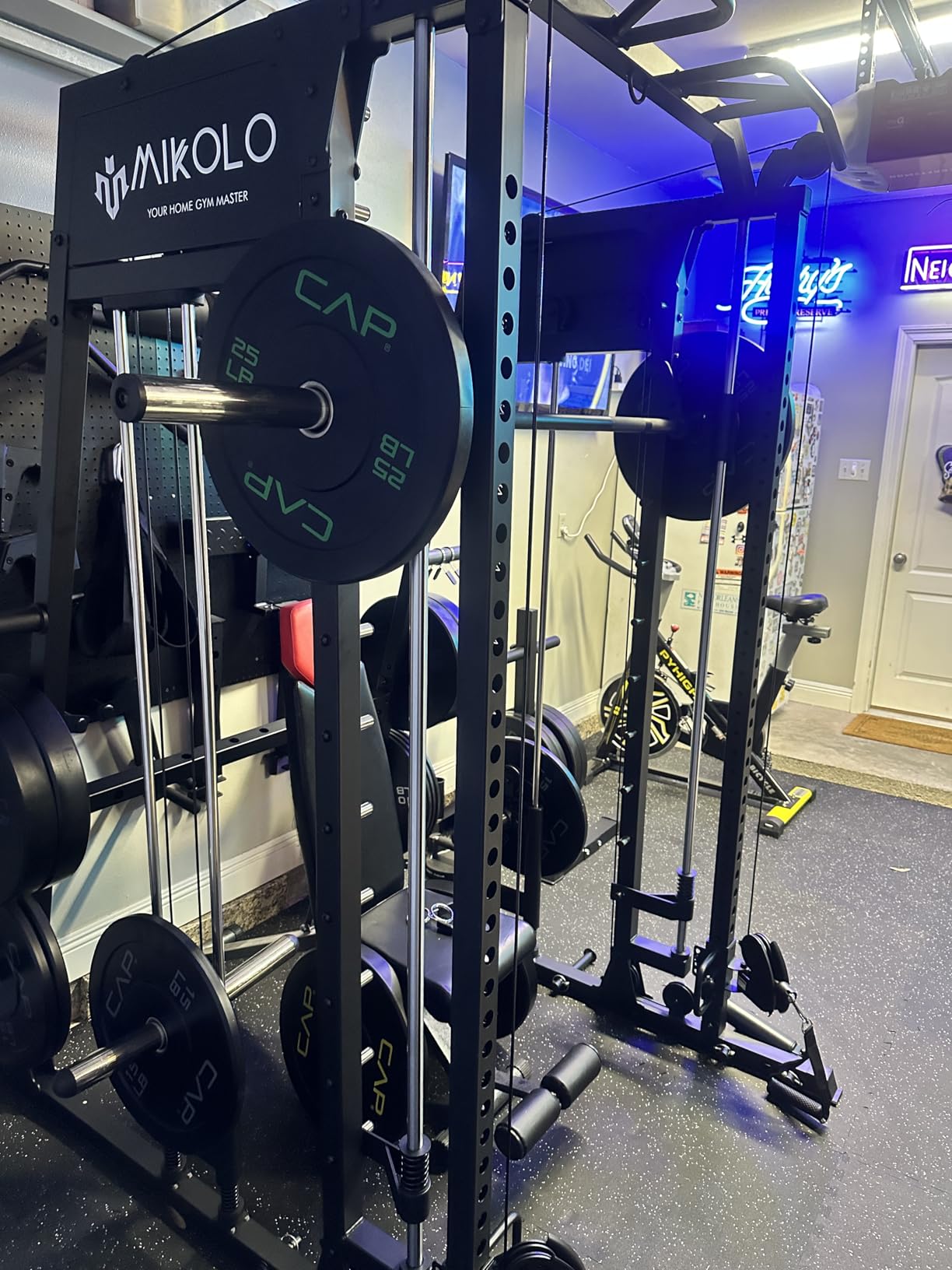 M4 2.0 Smith Machine, 2200lbs Squat Rack with LAT-Pull Down System & Cable Crossover Machine, Training Equipment with Leg Hold-Down Attachment customer photo 2