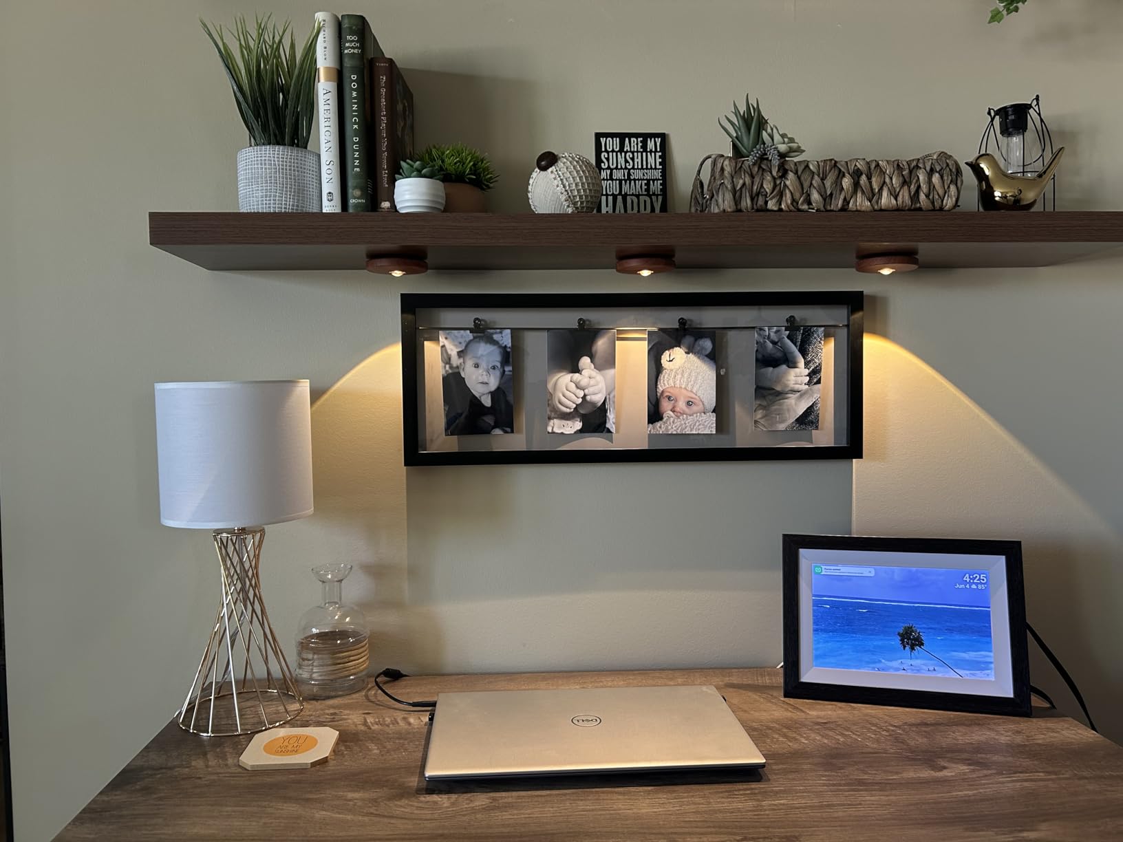 Puck Lights with Remote, 2000mAh Rechargeable Cabinet Light, Under Cabinet Lighting Wireless, Display Cabinet, Dimmable Magnetic Stick-On Shelf, Push Lights Battery Operated (Wood Color, 3 Pcs) customer photo 1