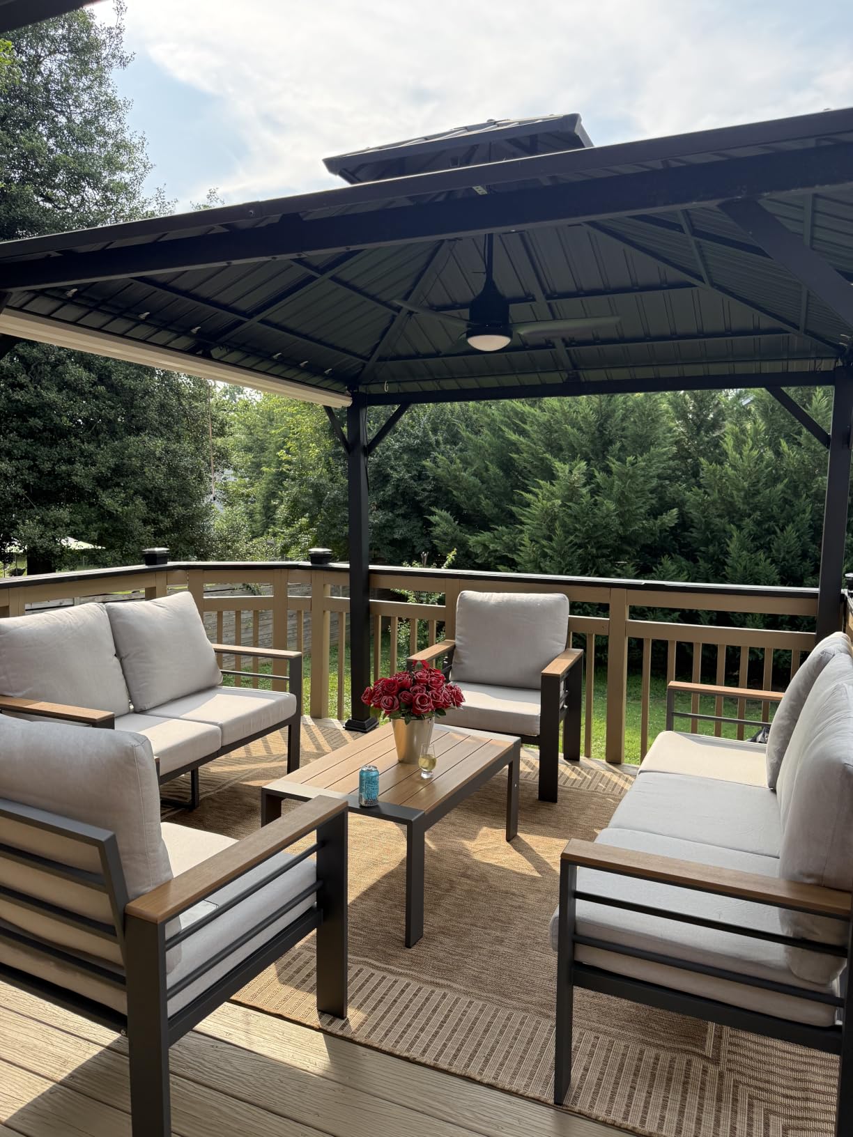 Aoxun Aluminum Patio Furniture Set 7 Seats, Oversized Outdoor Sectional with Washable Thick Cushions, Coffee Table, Patio Conversation Sets for Porch, Balcony, Deck customer photo 1