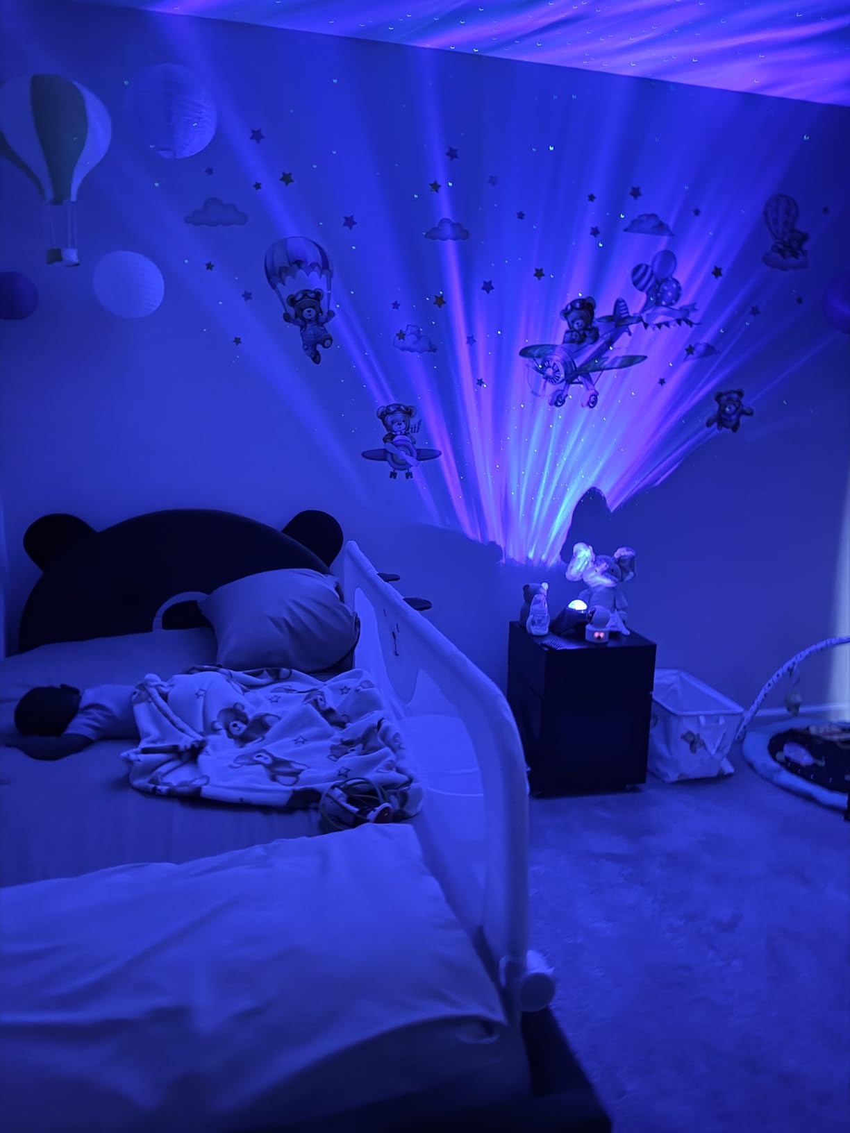 Galaxy Moon Projector, Star Night Light Projector Built-in Bluetooth Speaker, Timer and Remote Control, Night Light for Kids Adults, White Noise Light Home Decor/Bedroom/Party/Bar/Gift (Black) customer photo 2