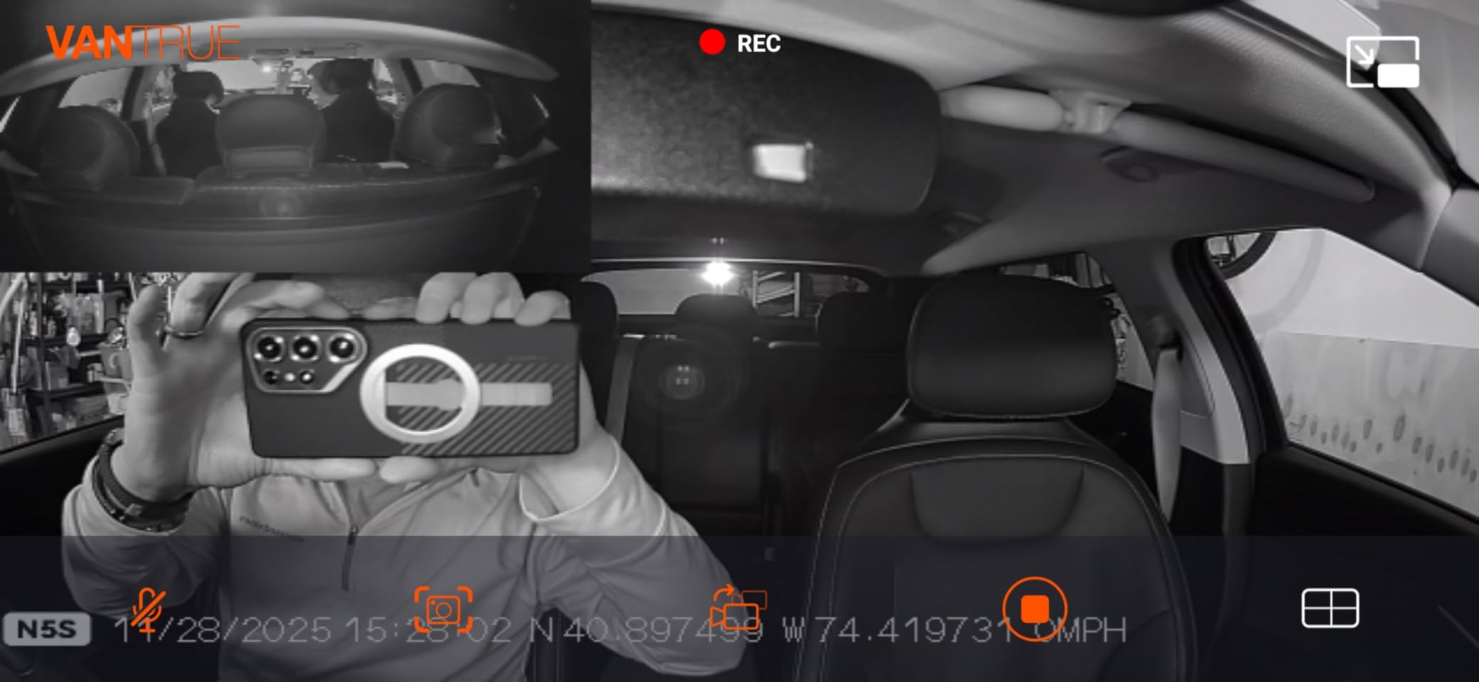 Vantrue N5S 4 Channel 360 Degree 2.7K Dash Cam | 2.7K+1080P*2+1440P Front and Rear Dashcam, STARVIS 2 Night Vision, 24H Parking Mode, WiFi, Voice Control, GPS, Support 1TB Max customer photo 2