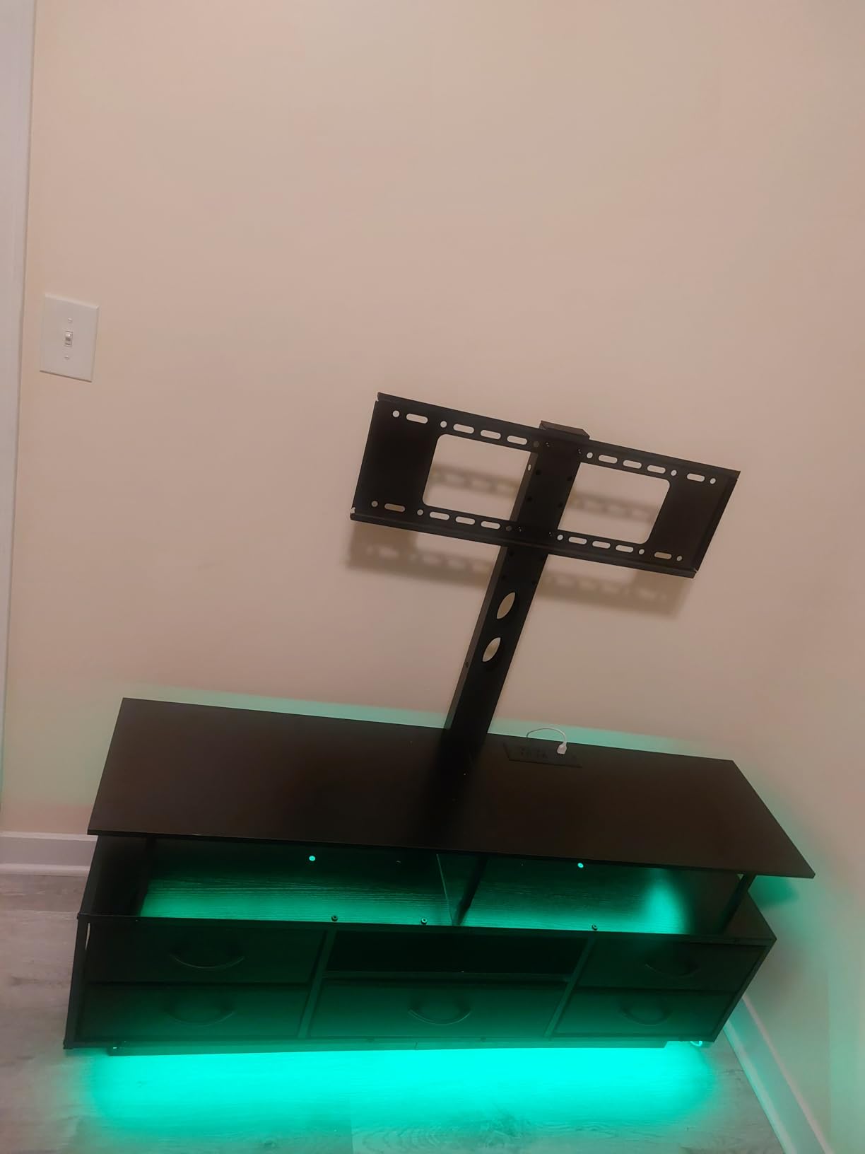 BTHFST LED TV Stand with Mount for Living Room, 55, 60, 70 TV, 6 Drawers | White 51.2