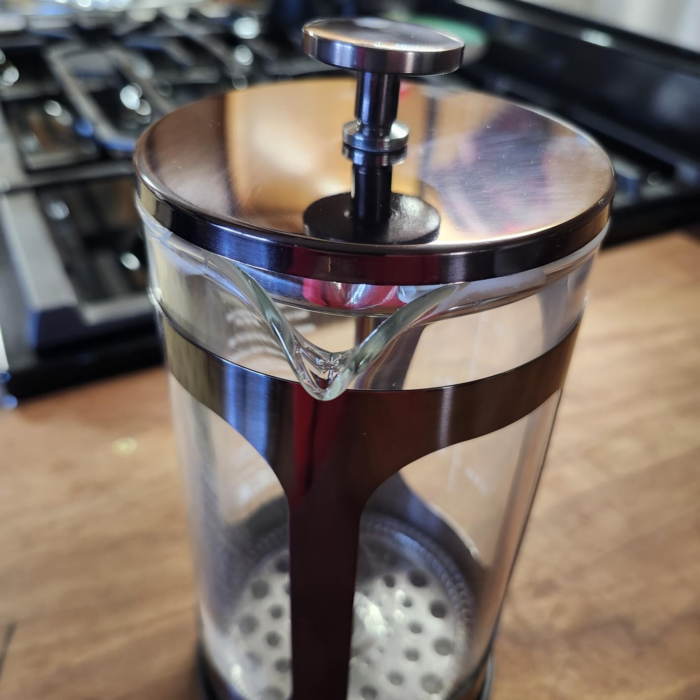 Veken French Press Coffee Maker, No Plastic Touching Cafe,34oz 1 L Cafetera | Thickened Glass Stainless Steel Brewer, Cold Brew Pot for Kitchen,Travel,Camping,Tea,Gifts,Bar Accessories, Decor,Dark Pewter customer photo 1