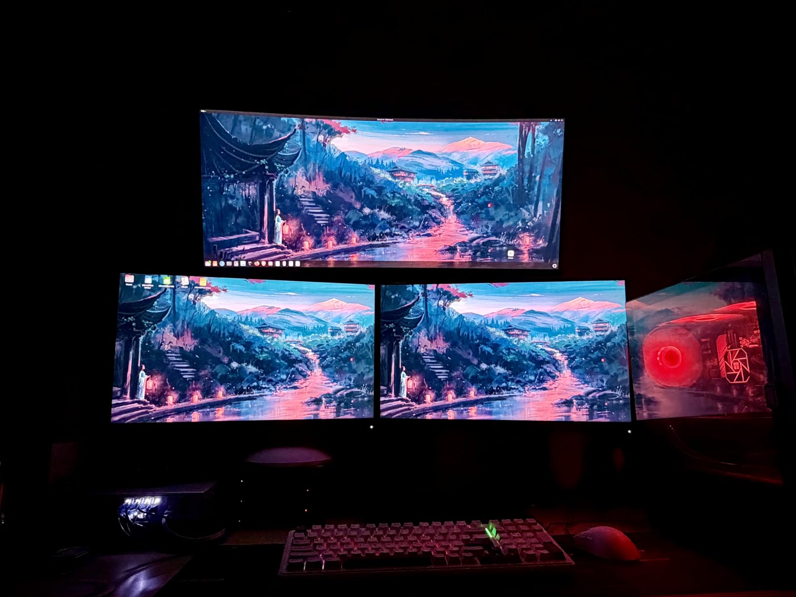 WALI Triple Monitor Mount - Extra Tall 3 Monitor Desk Mount for 17-49 Inch Ultrawide Screens, Up to 44 lbs, Fully Adjustable Heavy Duty Monitor Arm, VESA 75/100 mm (GSDM003-P), Black customer photo 1