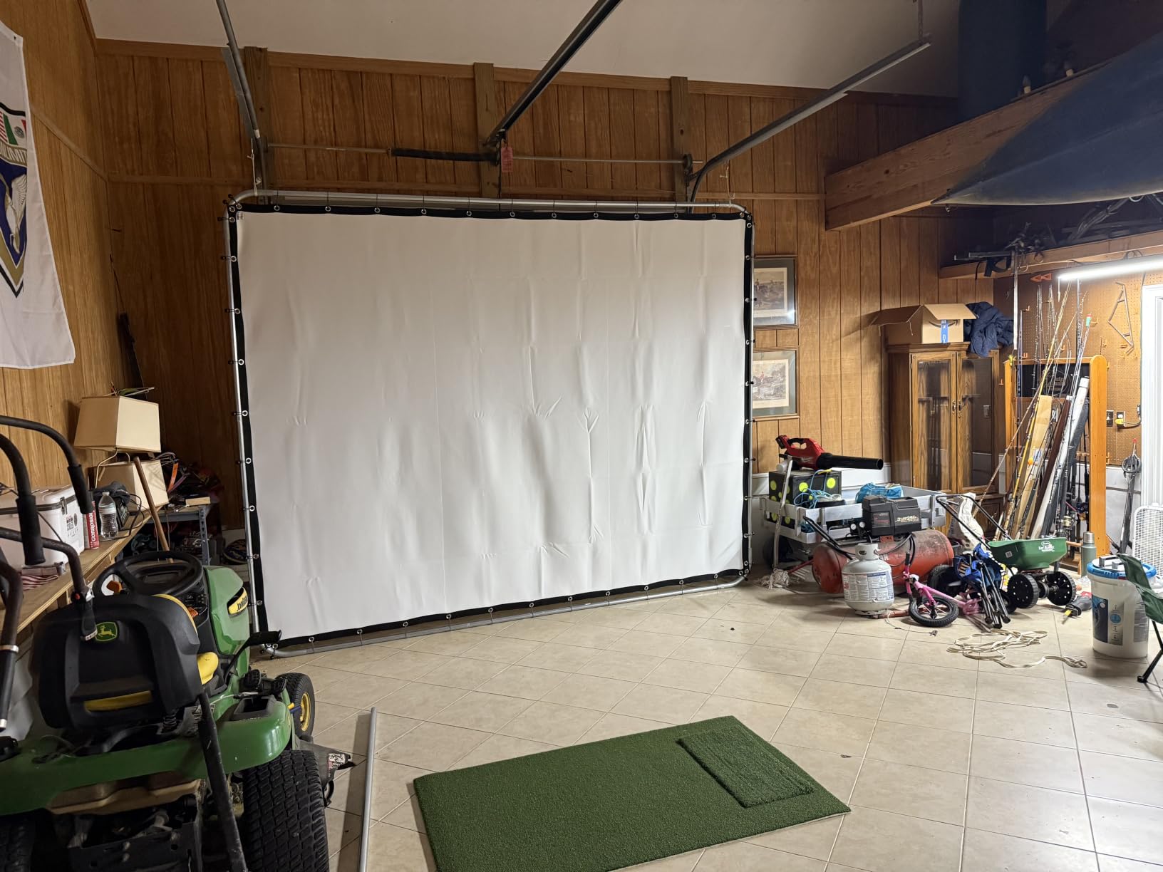 Golf Simulator Impact Screen Professional 3D Air Mesh Screen for Home/Indoor Training, Golf Projector Hitting Net for Practice with Grommet Holes, 7 Size Options customer photo 1