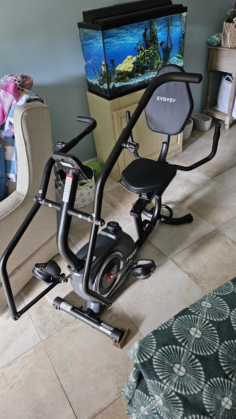 Recumbent Exercise Bike, Recumbent Stationary Bike for Home, Recumbent Bike with 400LB Weight Capacity Whisper-Quiet 16 Levels Magnetic Resistance Heart Rate and Multi-Function LCD Comfortable Seat customer photo 2