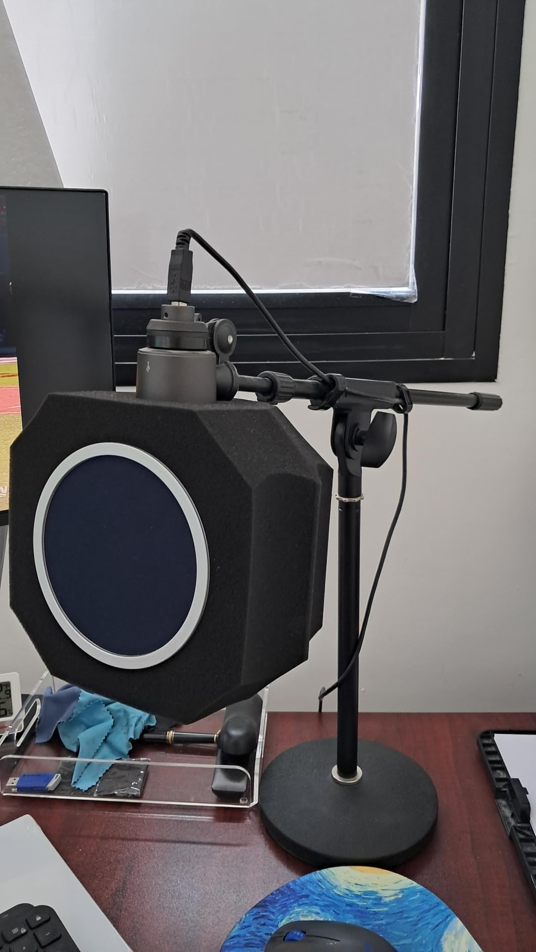 Mic Isolation Shield with Pop Filter for Recording | Reduces Echo and Room Reflections; Fits 40-60mm Condenser Mics; for Podcasting,Streaming,Singing and Voiceovers customer photo 2
