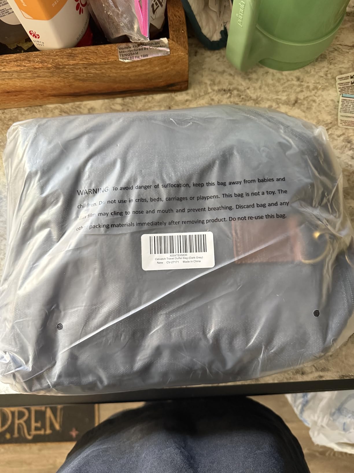Canvas Duffle Bag for Travel 50L Expandable, Dark Grey customer photo 1