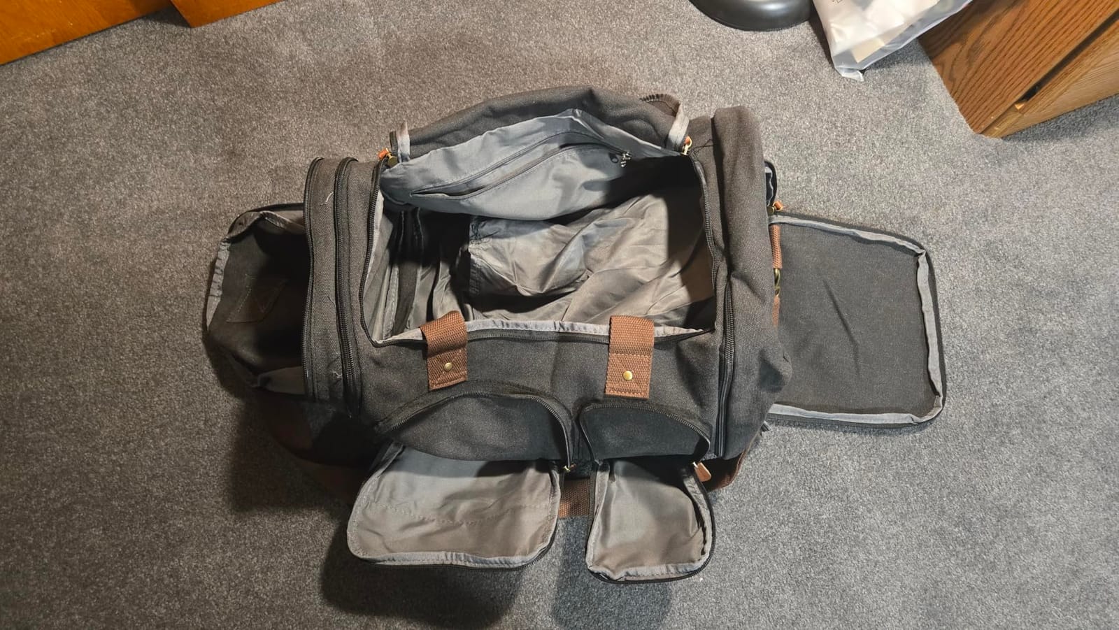 Canvas Duffle Bag for Travel 50L Expandable, Dark Grey customer photo 2