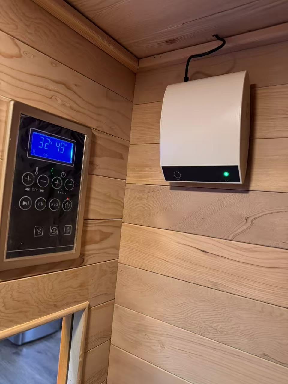 1-2 Person Infrared Sauna, Dry Heat Sauna with Red Light Therapy, Bluetooth, Radio, 7-Color Therapy Light for Home, Indoor, Gym, Wellness Center, 40