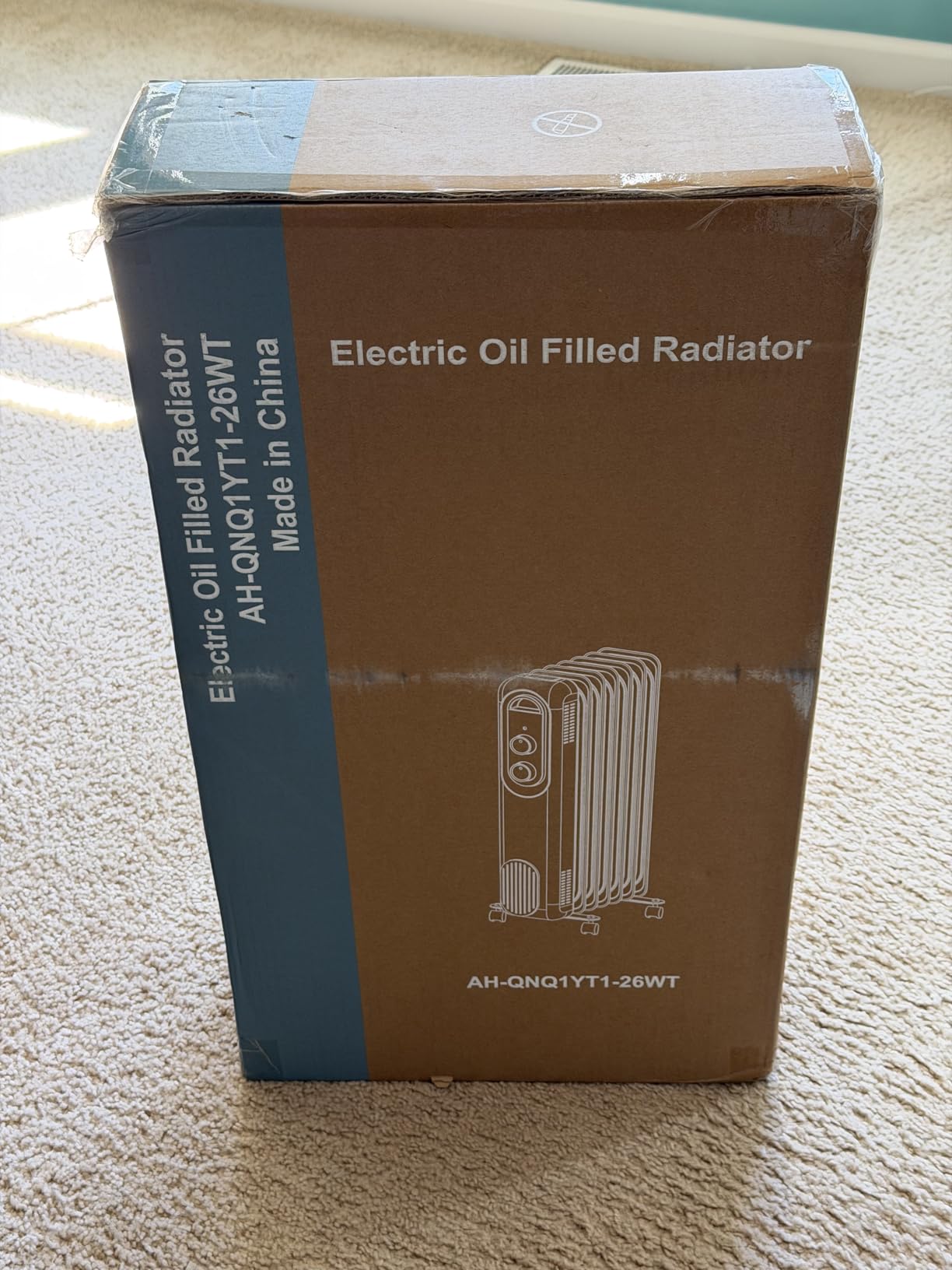 Sweetcrispy Oil Filled Radiator Heater for Indoor Use, 1500W with Adjustable Thermostat, 22.8 * 11.8 * 4.9in, White customer photo 1