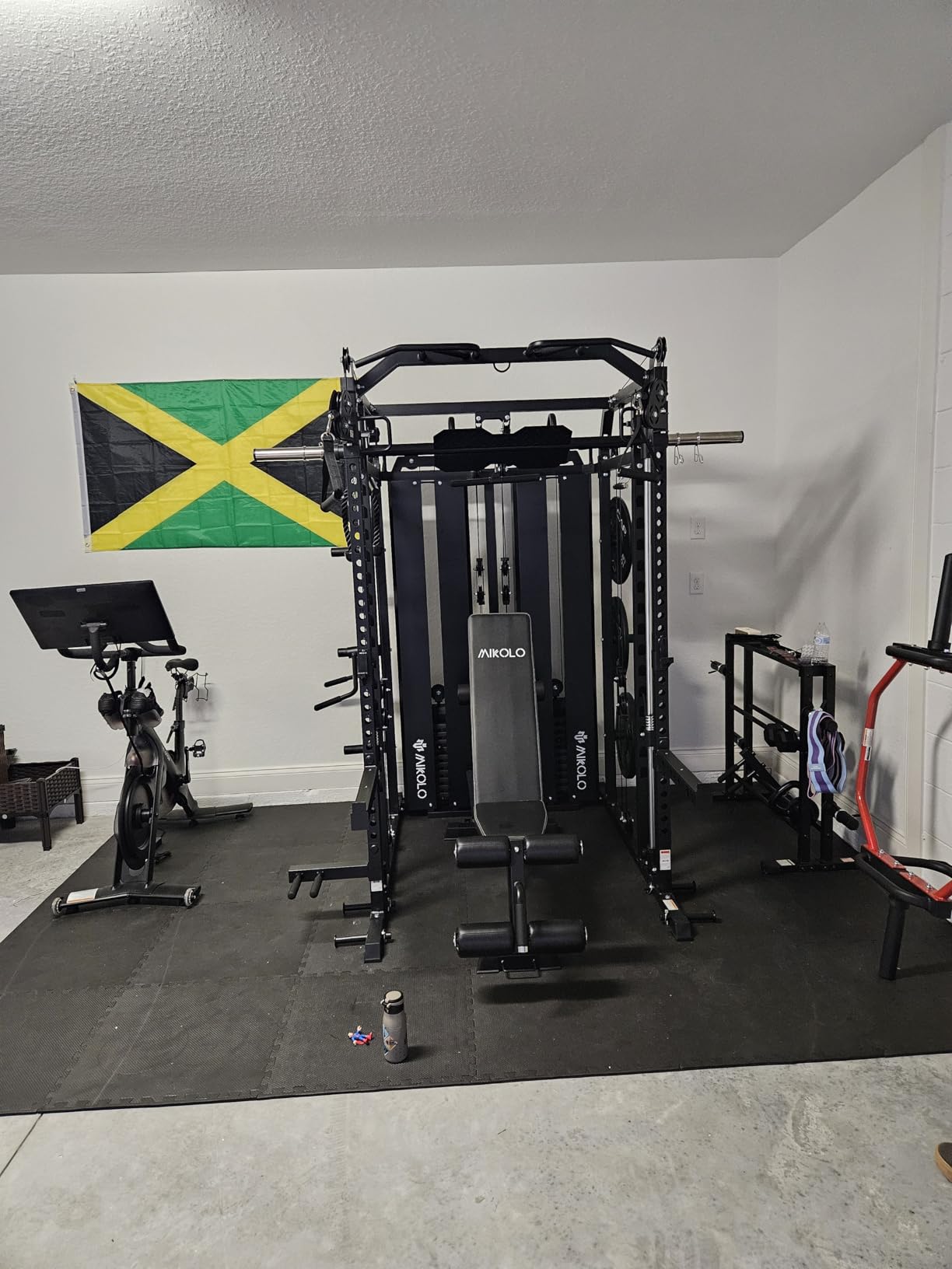 Smith Machine with Weight Stack, Power Cage Home Gym System with LAT Pulldown & Cable Crossover, Multi-Functional Trainer with Dual Pulley System, Includes 10+ Free Attachments customer photo 1