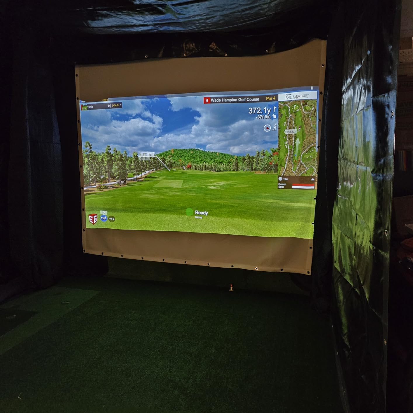 Golf Simulator Impact Screen, 3D Air Mesh Impact Screen for Golf Training Indoor/Outdoor, HD Projector Screen for Home Hitting Practice with Grommet Holes & Bungee Cords customer photo 2
