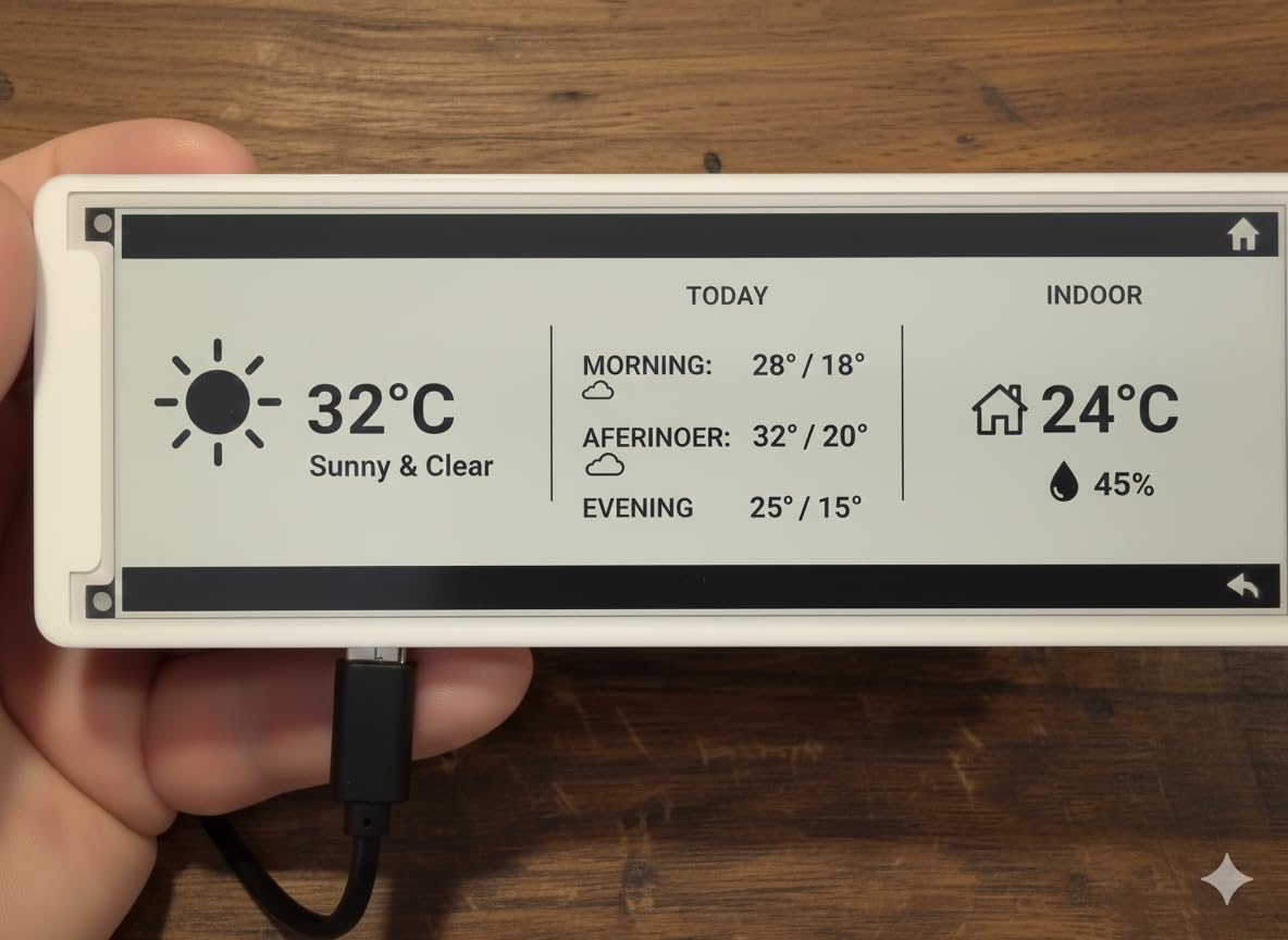 ELECROW ESP32 E-Ink Display 2.13 Inch E-Paper HMI Display Black/White Color | E Ink Screen with 122x250 Resolution Compatible with Arduino IDE, Driven by SPI Interface customer photo 2