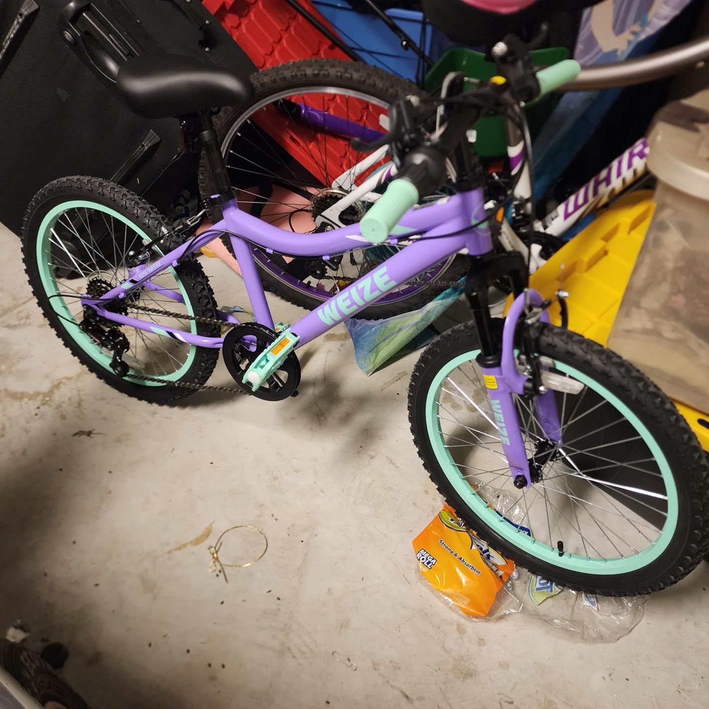 WEIZE 20 24 Inch Kid Mountain Bike, Kid Bike for Girls Kid Bicycle with Front Suspension Fork, Adjustable Seat Height, High-Carbon Steel Frame, Ideal for Girl Adventurers, Multiple Color customer photo 1