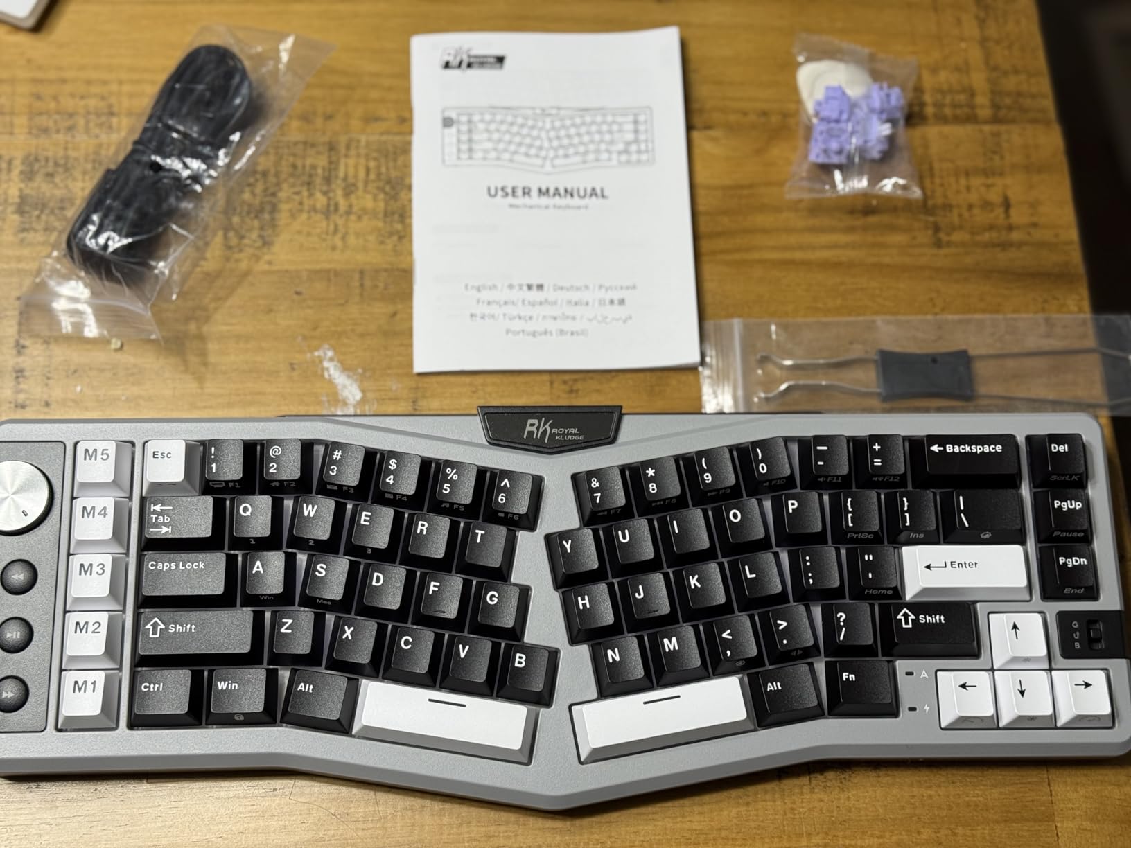 RK ROYAL KLUDGE A72 Alice Ergonomic Wireless Mechanical Keyboard, Split Ergo | Gasket RGB Gaming Keyboard w/Knob/Macro Keys/Touchable Nameplate, BT/2.4GHz/USB-C, 5-Layer Noise Dampening, Win/Mac Software customer photo 1