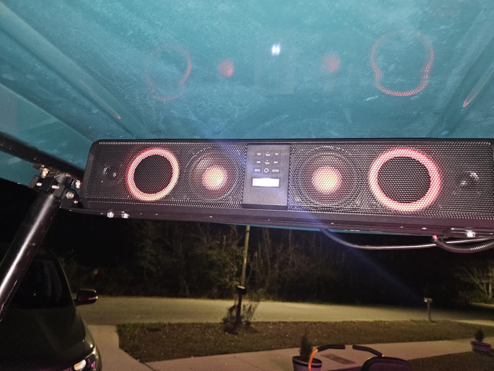 26 Inch Golf Cart Sound Bar, Golf Cart Soundbar Bluetooth with RGB LED Lighting, UTV ATV Soundbar 4X Subwoofers Music Sync IP66 Waterproof, Golf Cart Speaker Stereo System for Club Car EZGO YAMAHA UTV customer photo 1