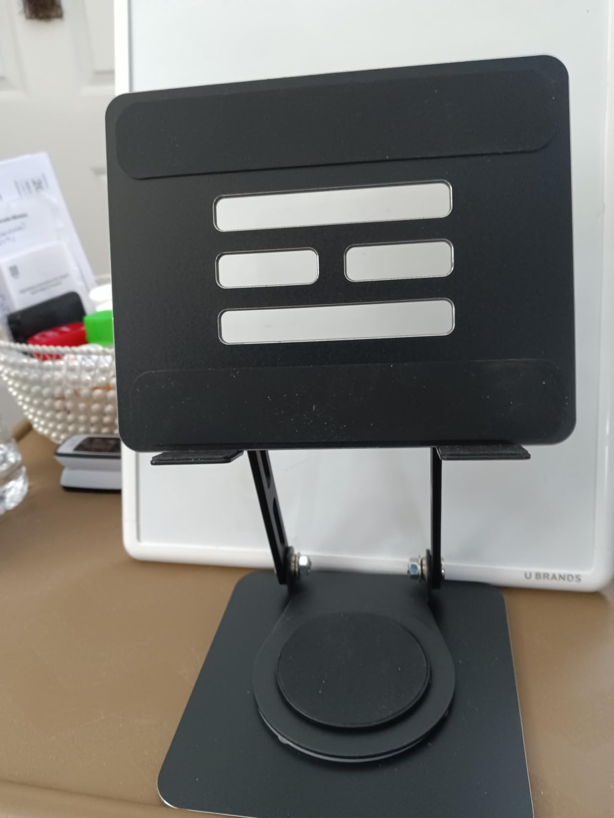 LOXP Adjustable Tablet Stand, 360 Rotating iPad Stand with Heavy-Duty Base | Matel, Perfect for Travel, Desk, Office, 4.7-16.9