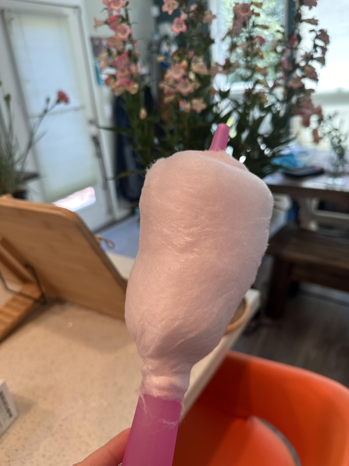 Nostalgia Countertop Cotton Candy Machine - Use Normal or Sugar-Free Candy or Flossing Sugar - Includes 2 Reusable Cones and Measuring Scoop - Aqua customer photo 1