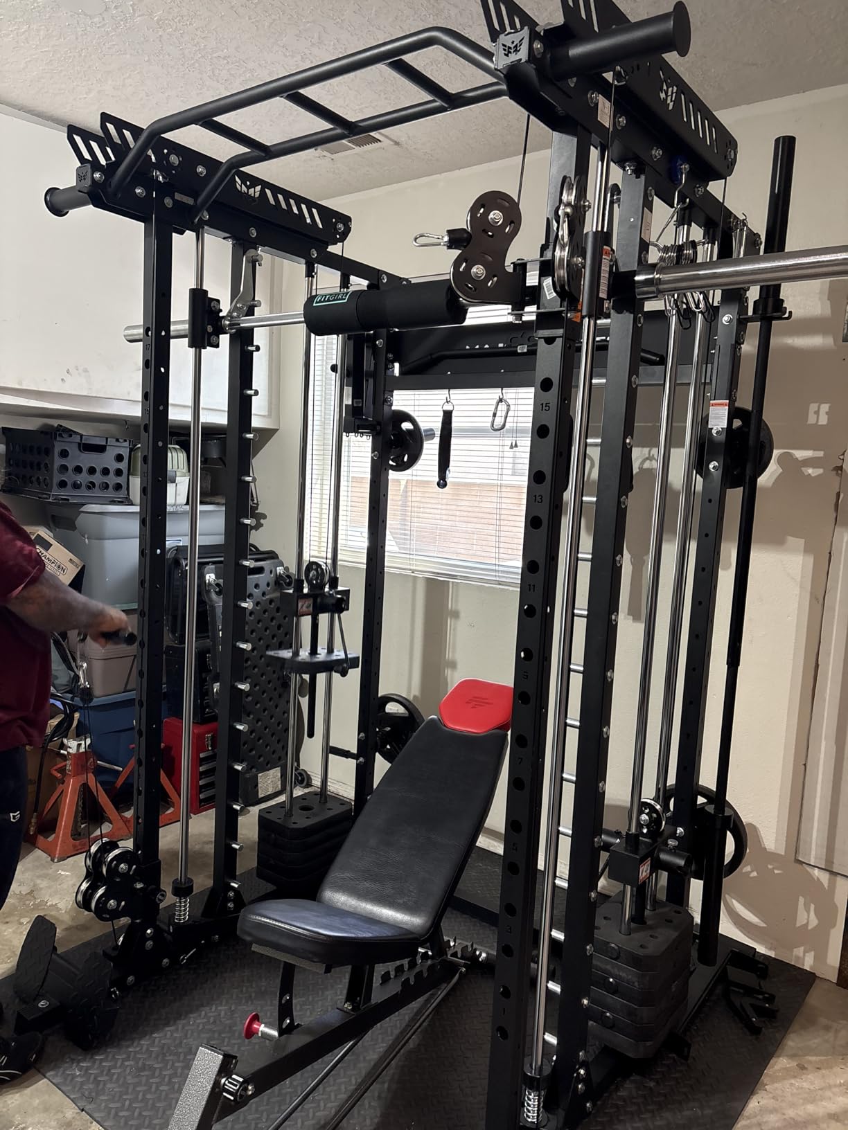 Drone MAX V Smith Machine with Weight Stack All-in-One Home Gym System with Cable Crossover LAT Pull Down Squat Rack customer photo 2