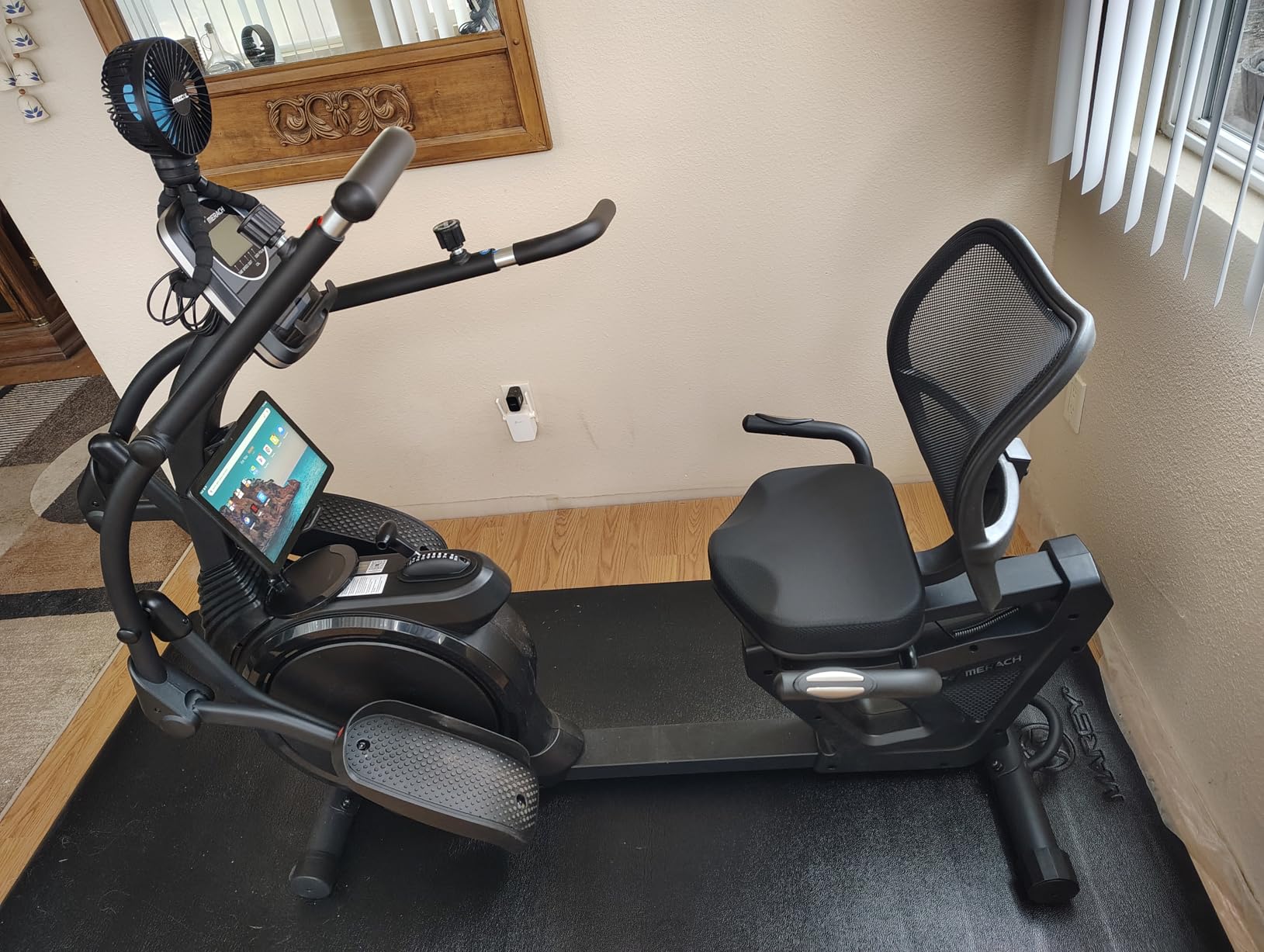 MERACH Recumbent Cross Trainer with Arm Exerciser Full-Body Workout, Recumbent Exercise Bike Elliptical with Magnetic Resistance, Heart Rate, Adjustable Seat, Bluetooth Exclusive App customer photo 1