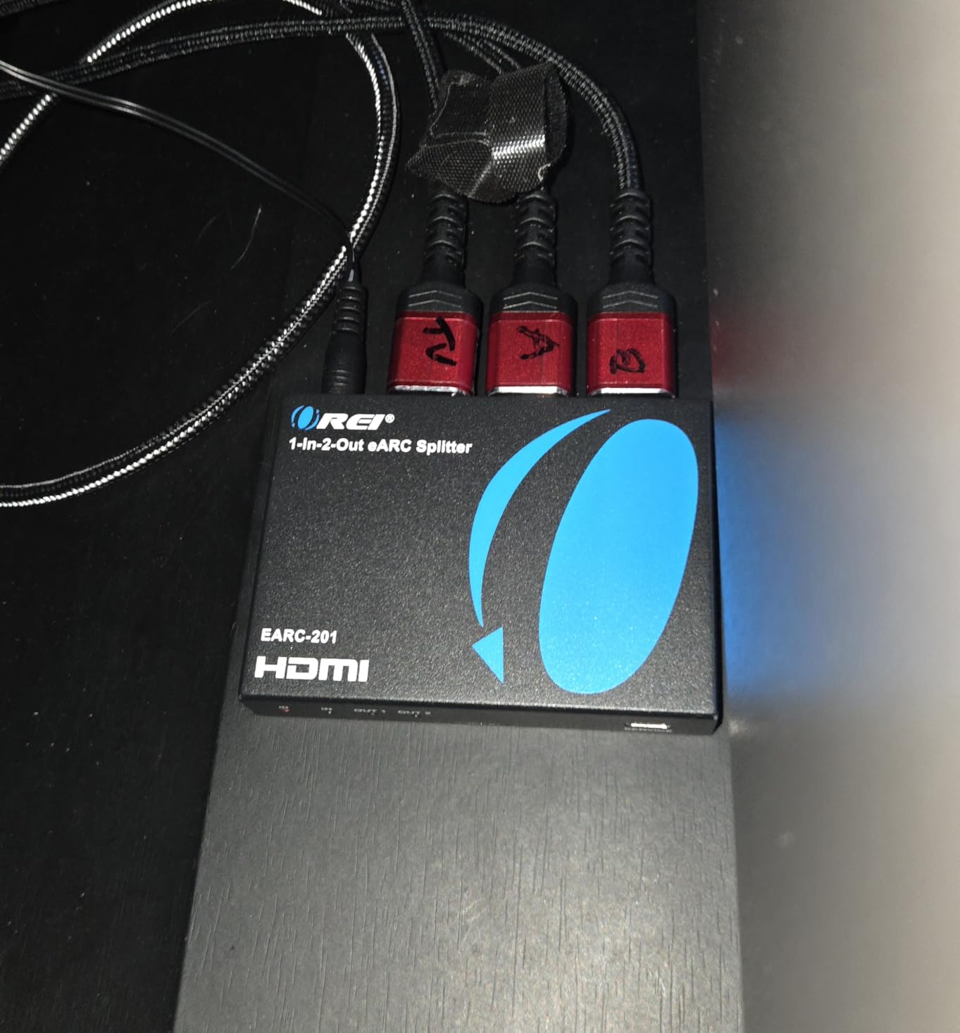 OREI eARC Audio Splitter 1 in 2 Out - HDMI ARC/eARC Audio Extractor & Splitter, Dolby Atmos, DTS:X, TrueHD, CEC Volume Control, Dual Soundbar Audio Adapter customer photo 1