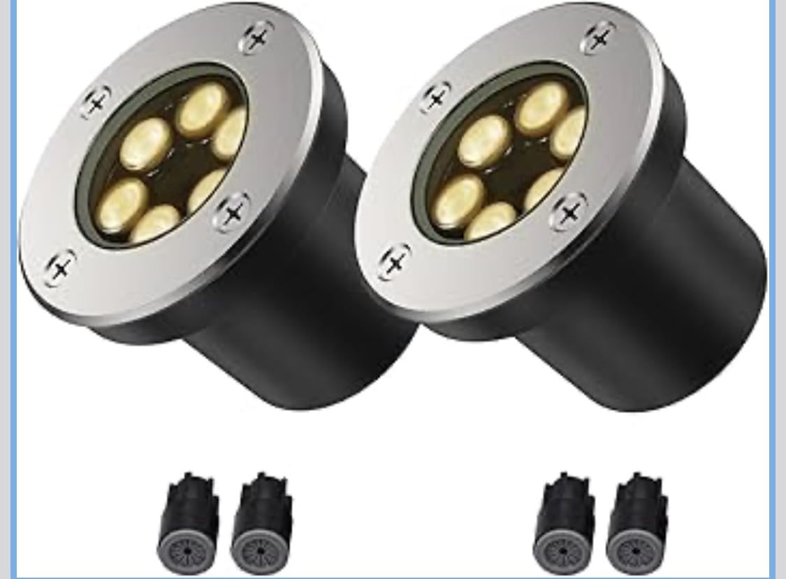 JESLED 8 Pack Low Voltage Landscape Lights, 3000K LED Well Lights | 6W In-Ground Lights, IP67 Waterproof, 90 degree Wide Beam, 5-Ton Load Resistant for Driveway Yard Patio Deck Garden customer photo 1