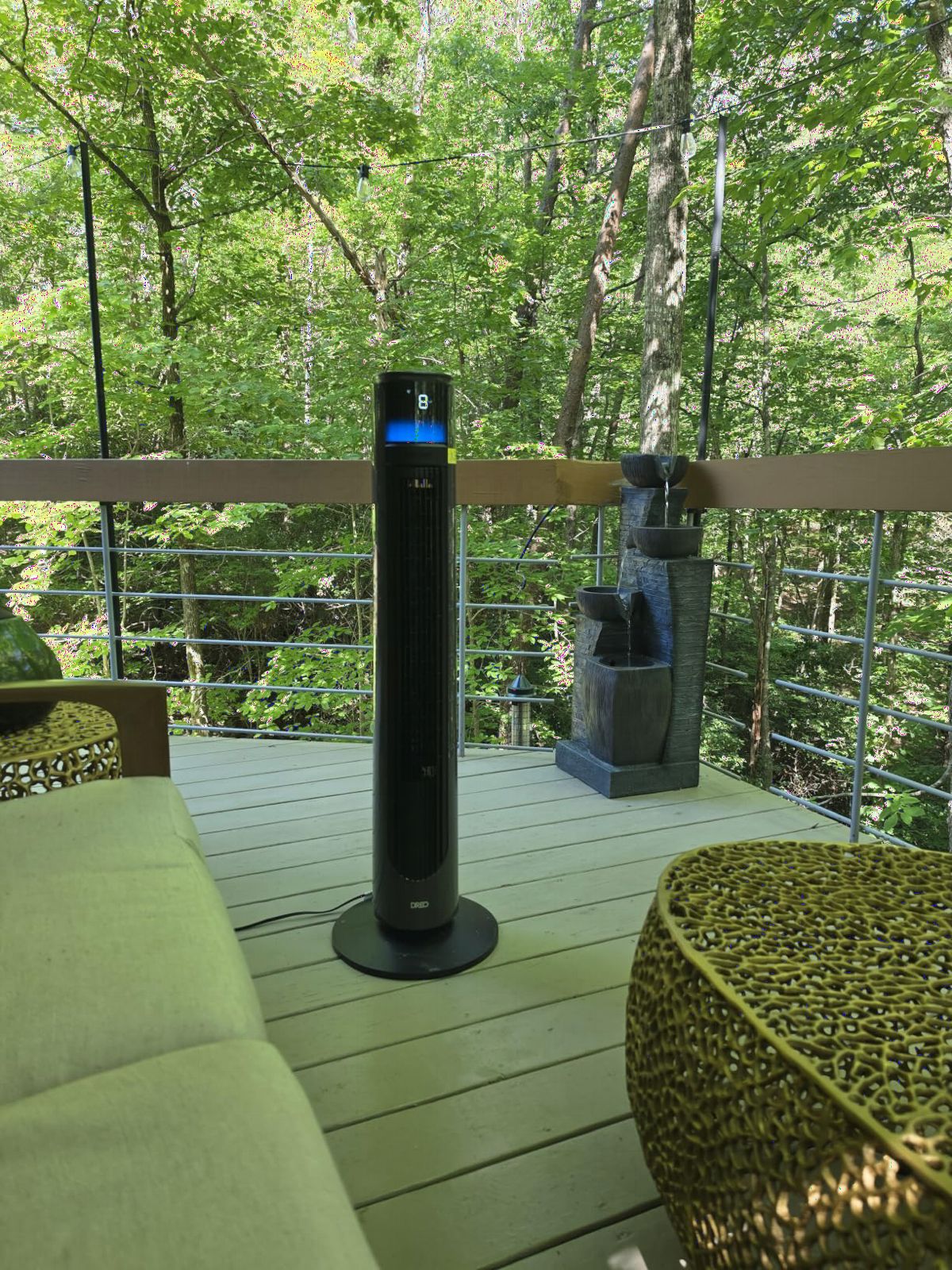 DREO TurboCool Outdoor Misting Fan 711AS, 33 ft/s High Velocity, 20dB Quiet | 12 Speeds, 4 Modes, 150° Customizable Oscillating, Smart Standing Fan, DC Motor, IPX4-rated Weather Resistant customer photo 1